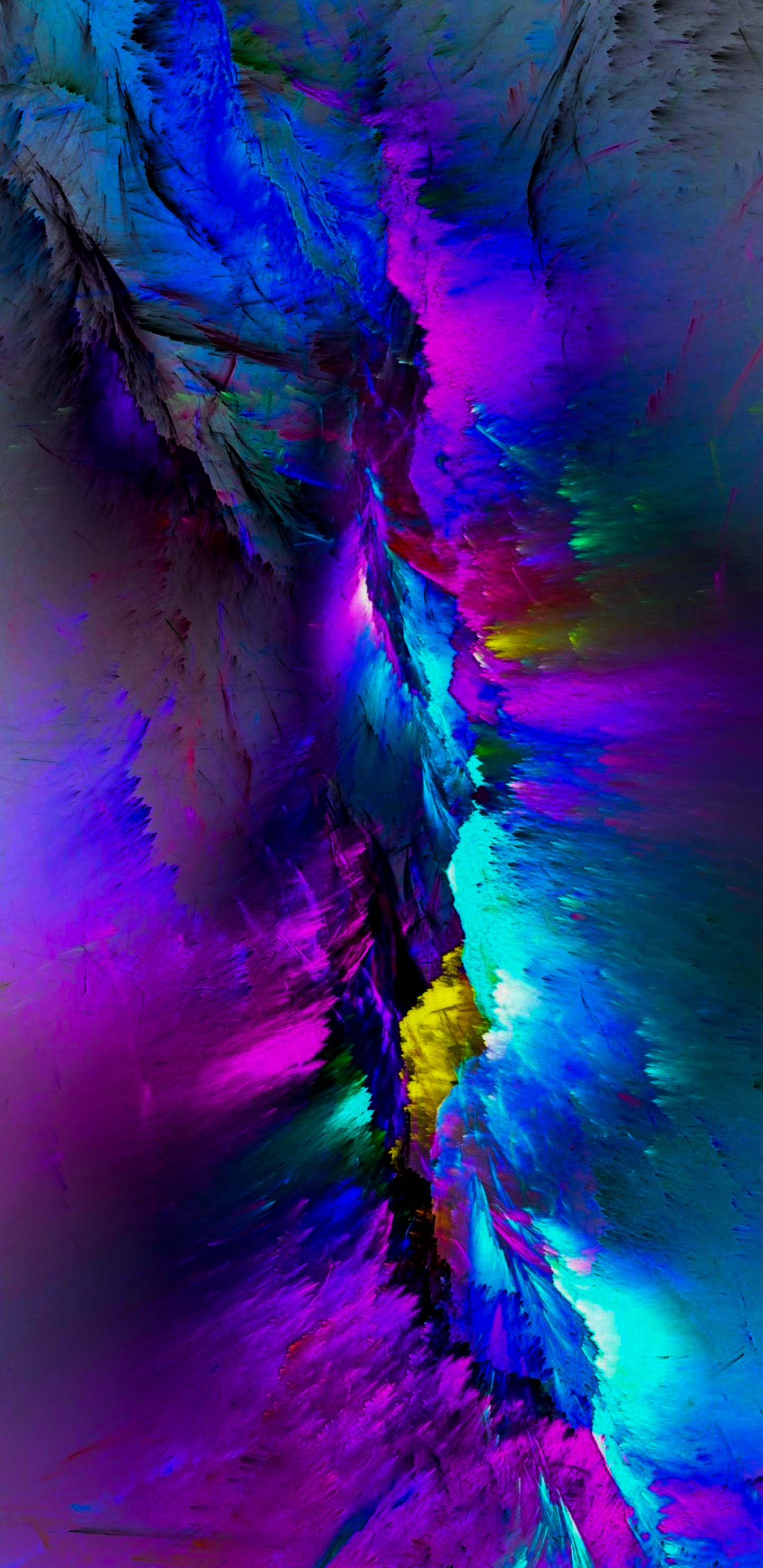 Water, Art, Fractal Art, Purple, Azure. Wallpaper in 1440x2960 Resolution