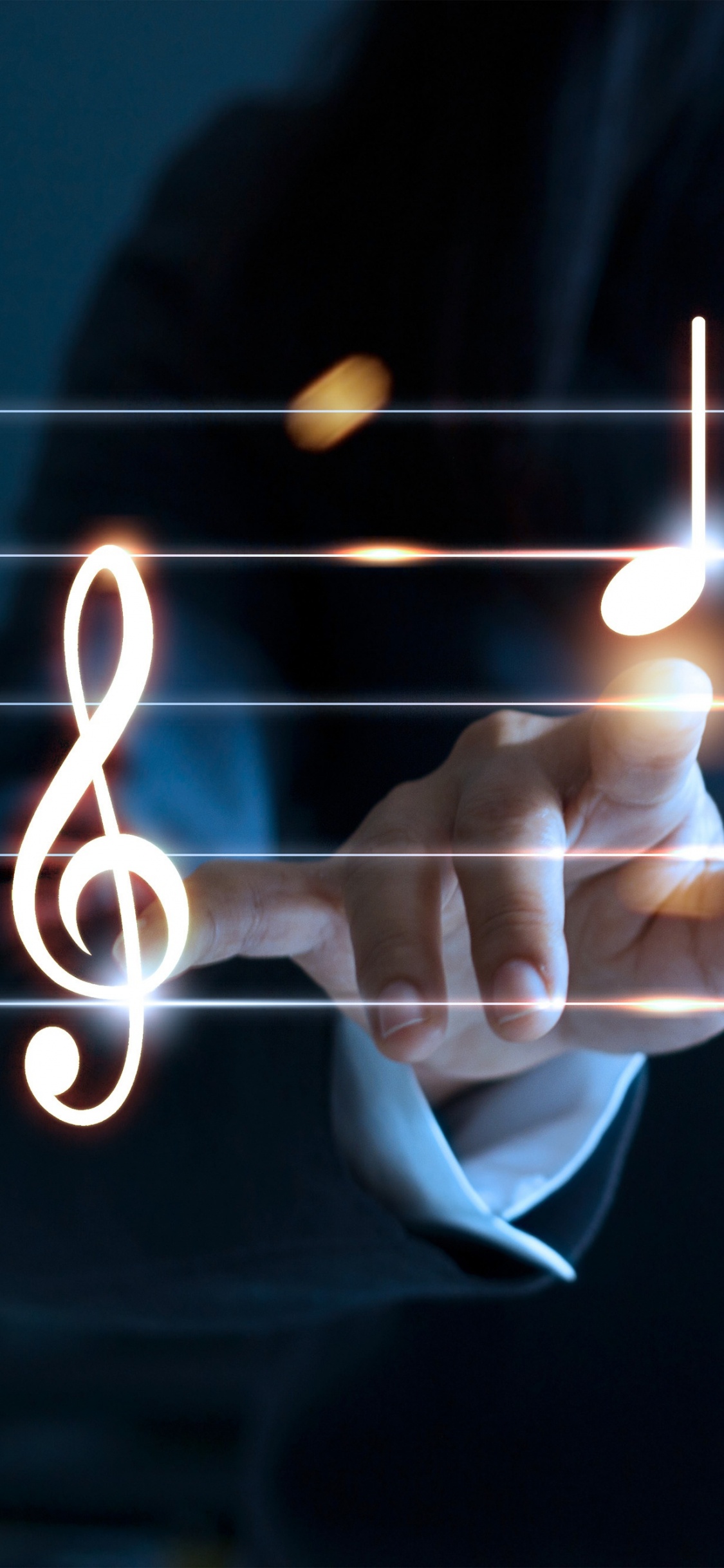 Musiktheater, Musikalische Note, Licht, Hand, Technologie. Wallpaper in 1125x2436 Resolution