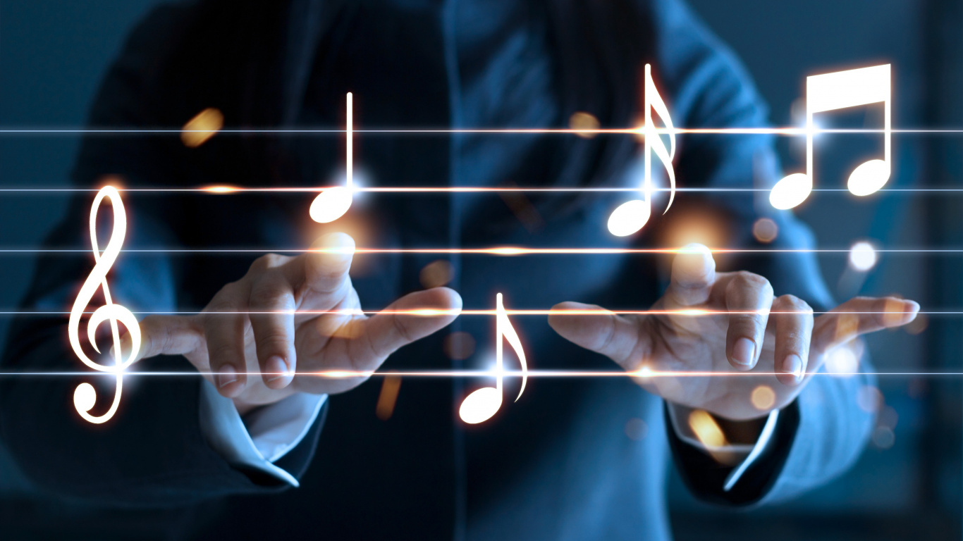 Musiktheater, Musikalische Note, Licht, Hand, Technologie. Wallpaper in 1366x768 Resolution