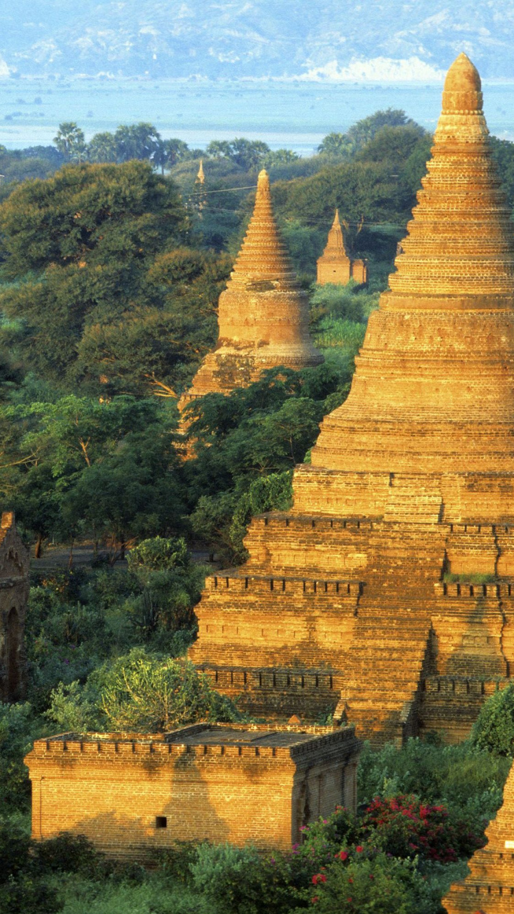 Brown Concrete Temple Surrounded by Green Trees During Daytime. Wallpaper in 750x1334 Resolution