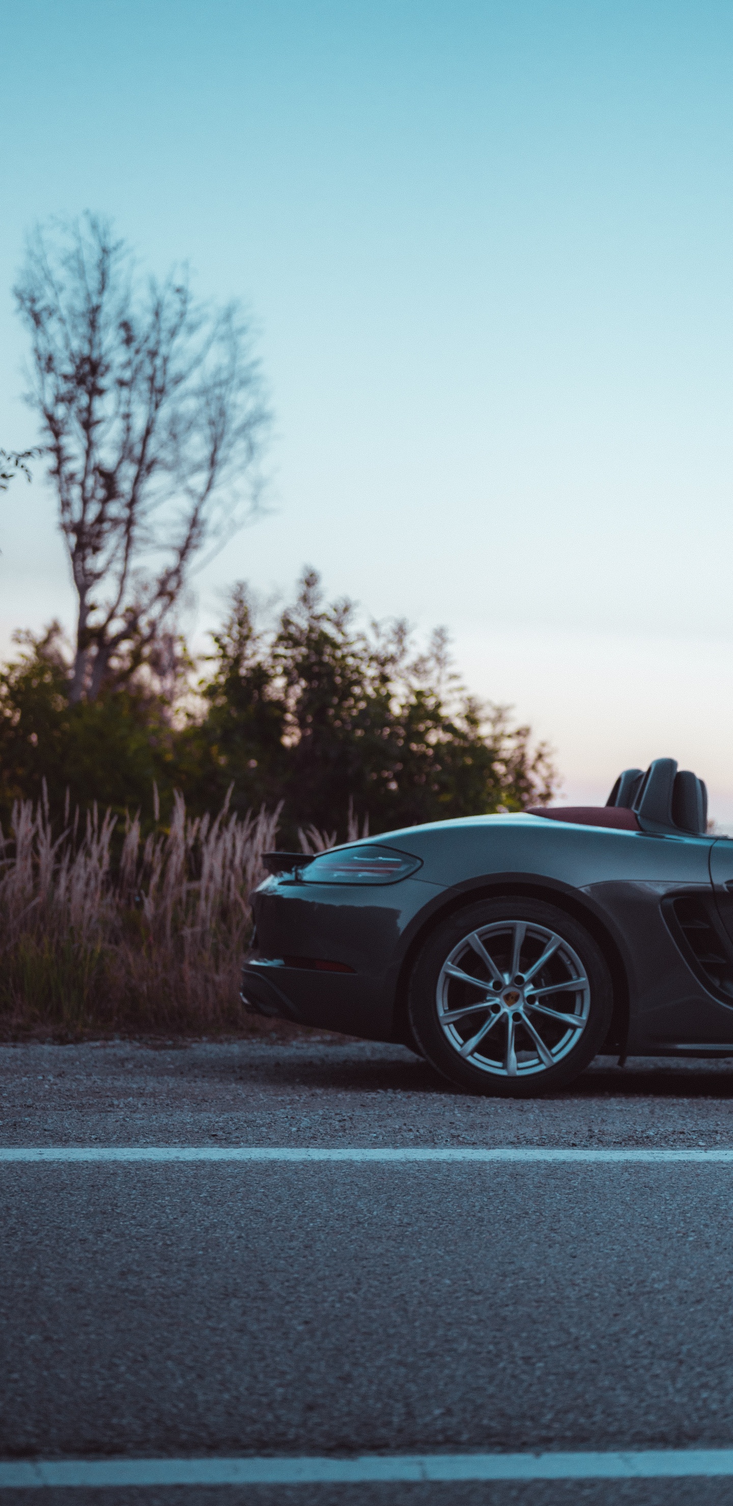 Porsche 911 Noire Sur Route Pendant la Journée. Wallpaper in 1440x2960 Resolution