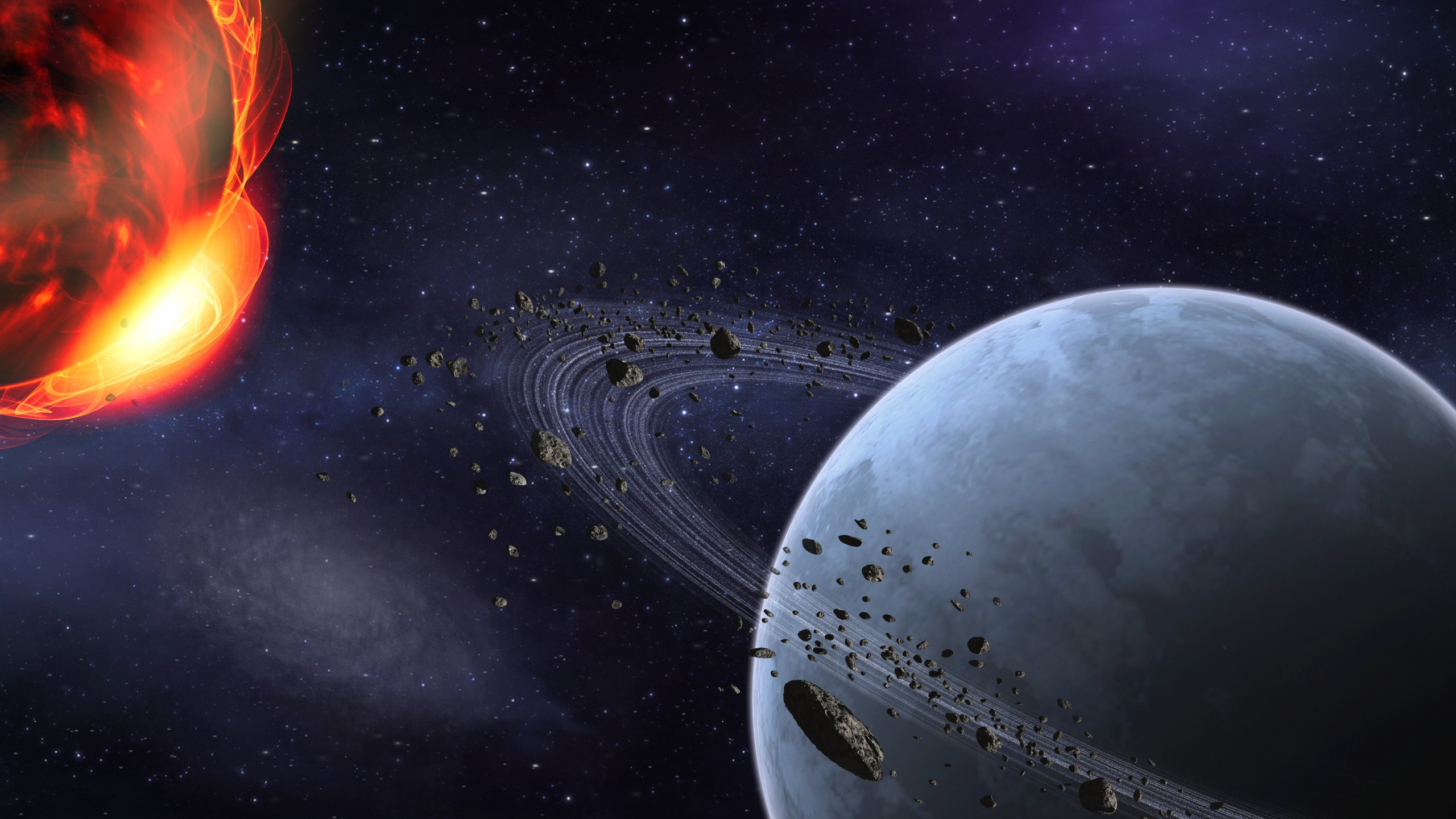 Globos Blancos y Rojos en la Carretera de Asfalto Negro Durante la Noche. Wallpaper in 2560x1440 Resolution