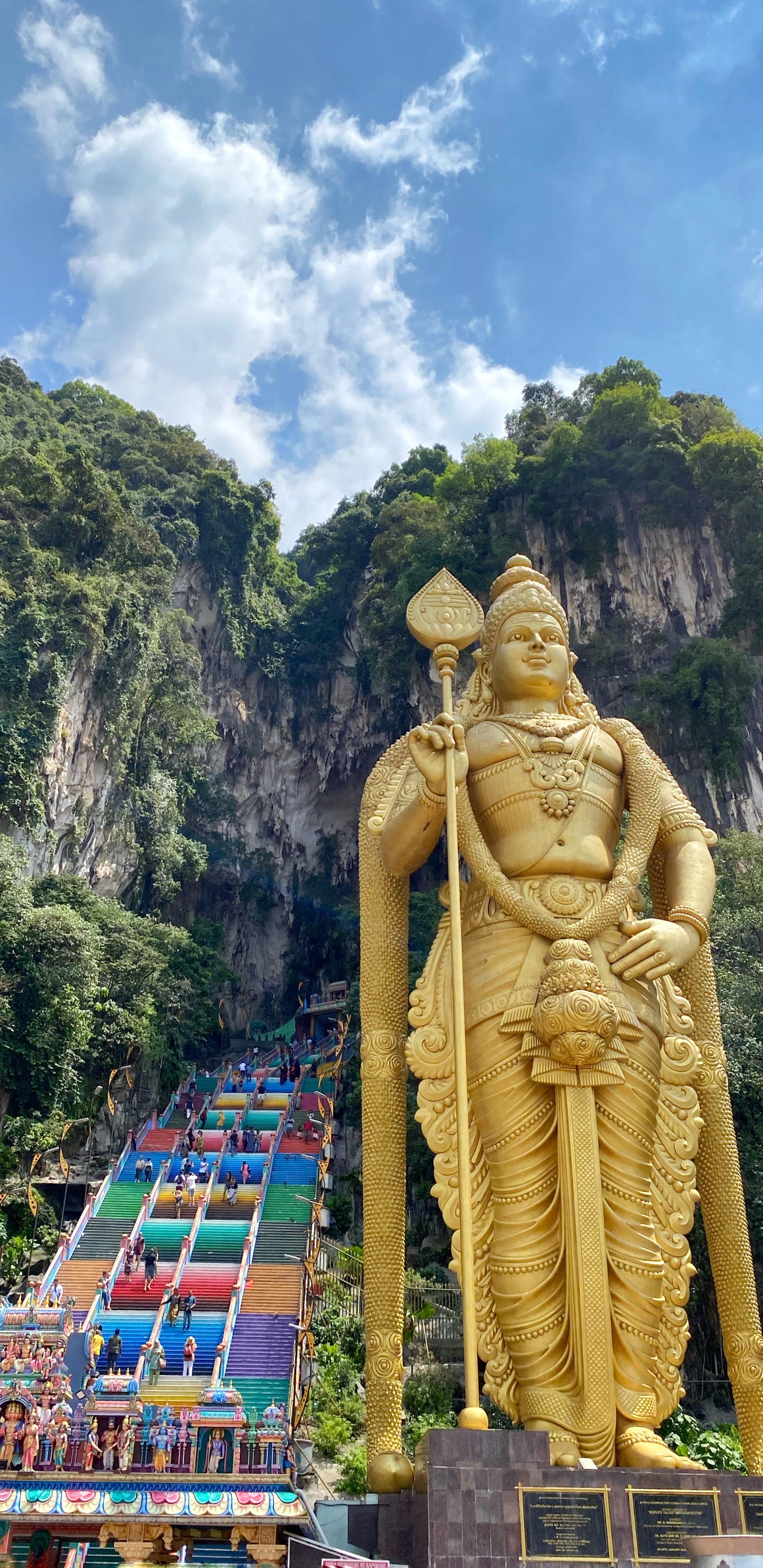 Batu Caves, Sculpture, Landmark, Tourism, Mythology. Wallpaper in 1440x2960 Resolution