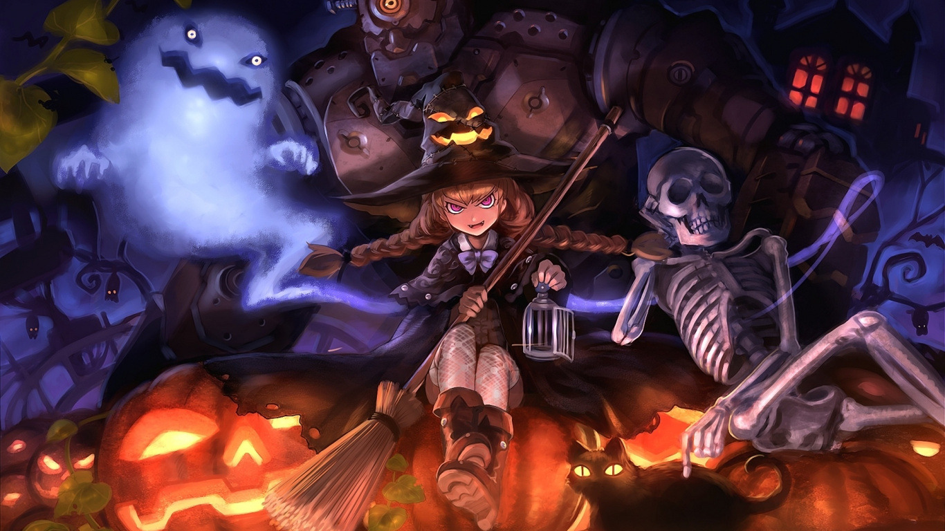 Dämonen, Das Ist Halloween, Pc-Spiel, Halloween-Nachtkern, Nightcore. Wallpaper in 1366x768 Resolution