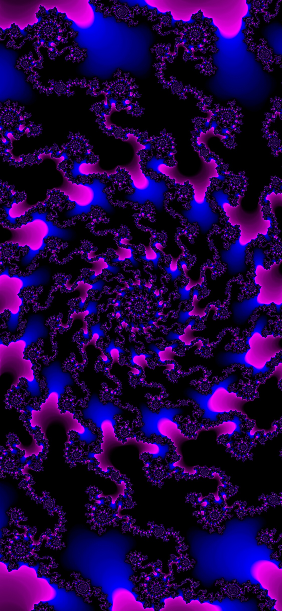 旋转, 紫罗兰色, 紫色的, 分形技术, 电蓝色的 壁纸 1125x2436 允许