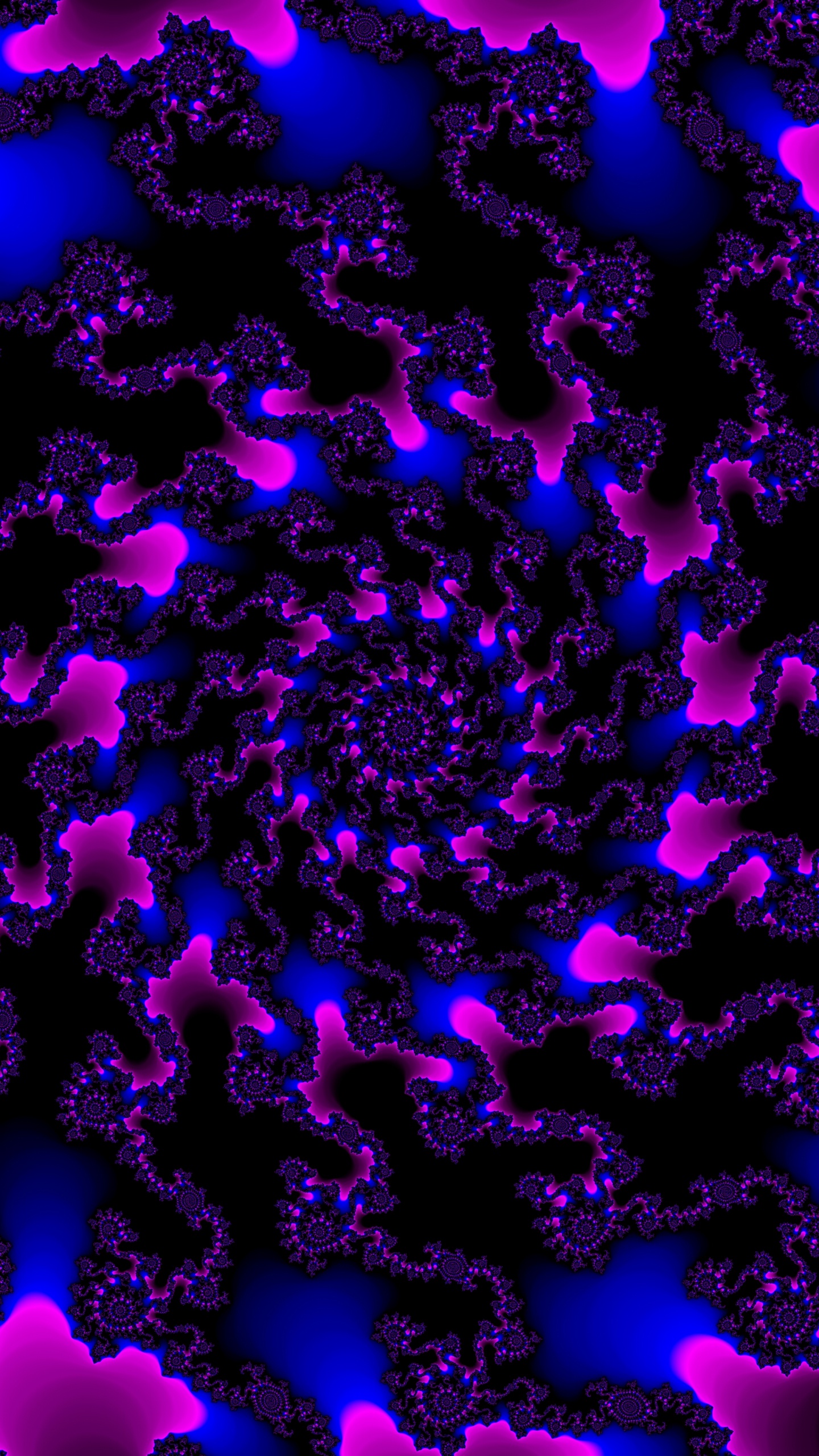 旋转, 紫罗兰色, 紫色的, 分形技术, 电蓝色的 壁纸 1440x2560 允许