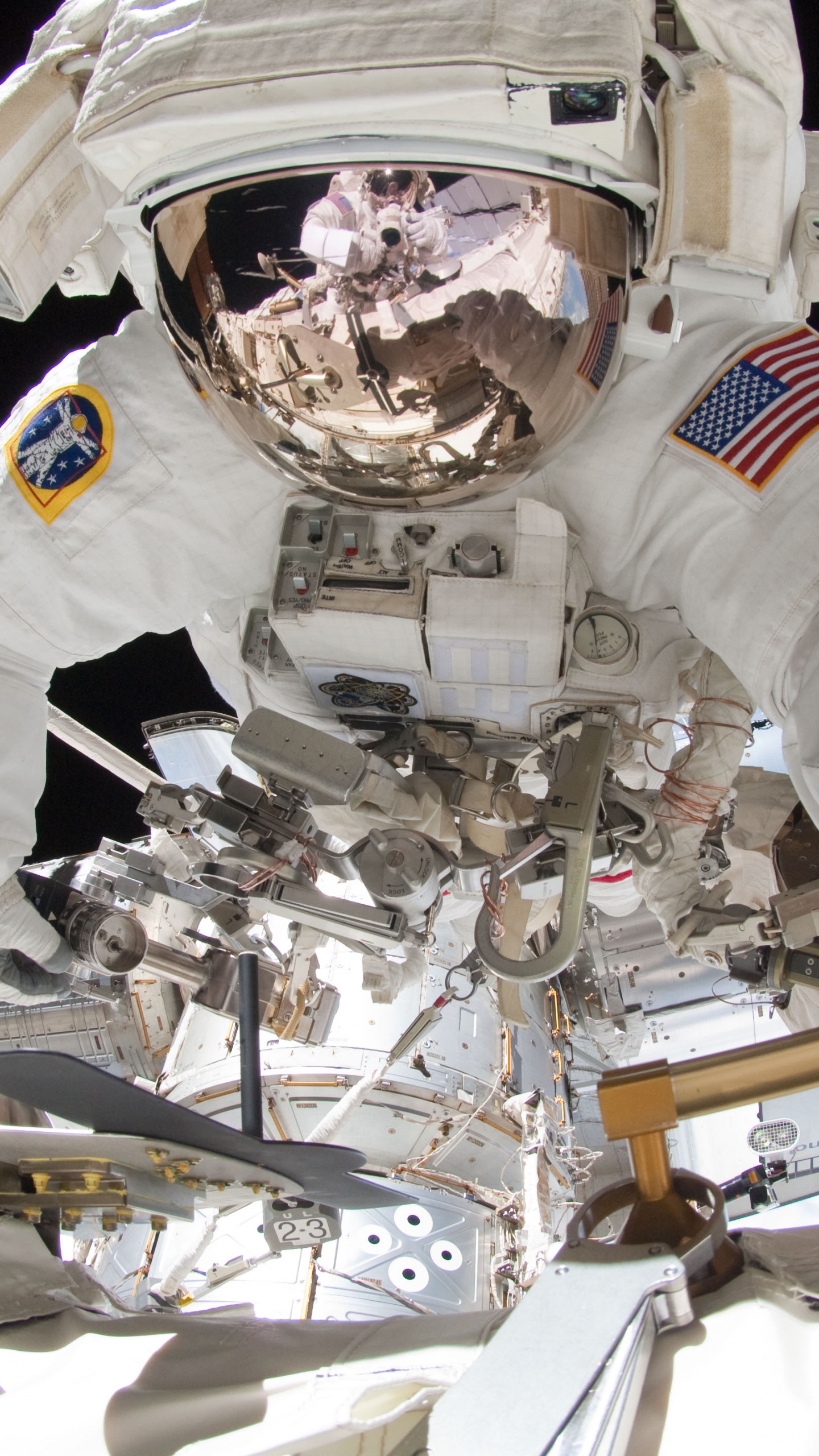 国际空间站, 舱外活动, 美国宇航局, 宇航员, 空间站 壁纸 1440x2560 允许