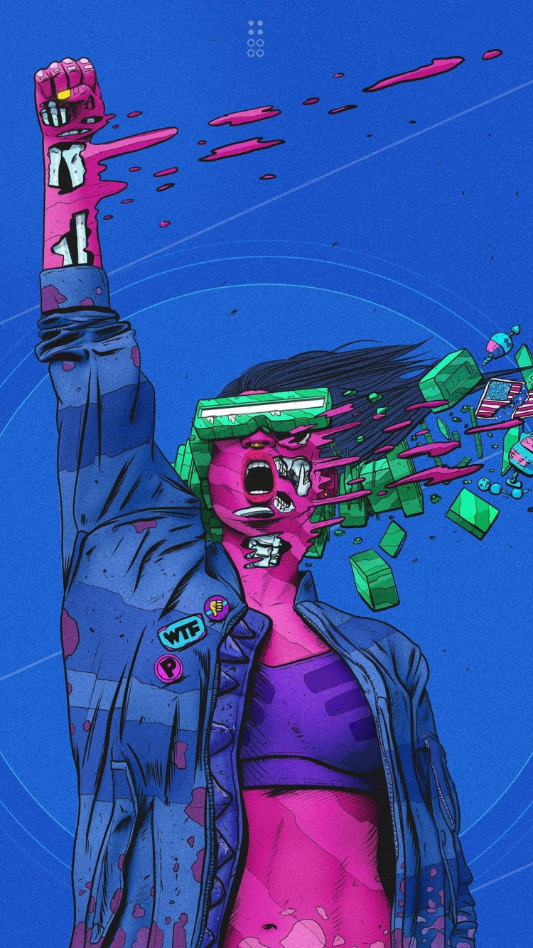 Arte Punk Cibernético Abstracto, Cyberpunk 2077, Arte, el Arte Abstracto, Cyberpunk. Wallpaper in 750x1334 Resolution