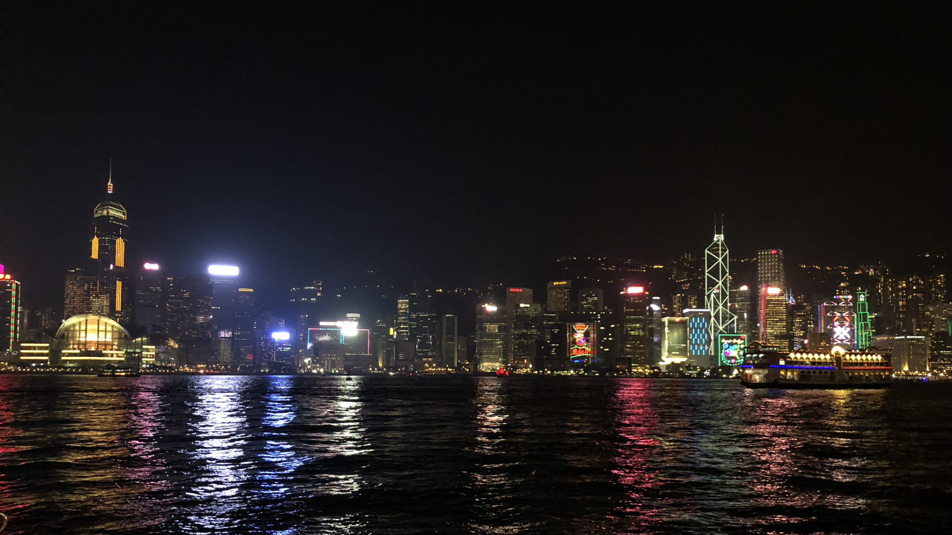 Hong Kong, Cityscape, Night, Metropolis, City. Wallpaper in 1920x1080 Resolution
