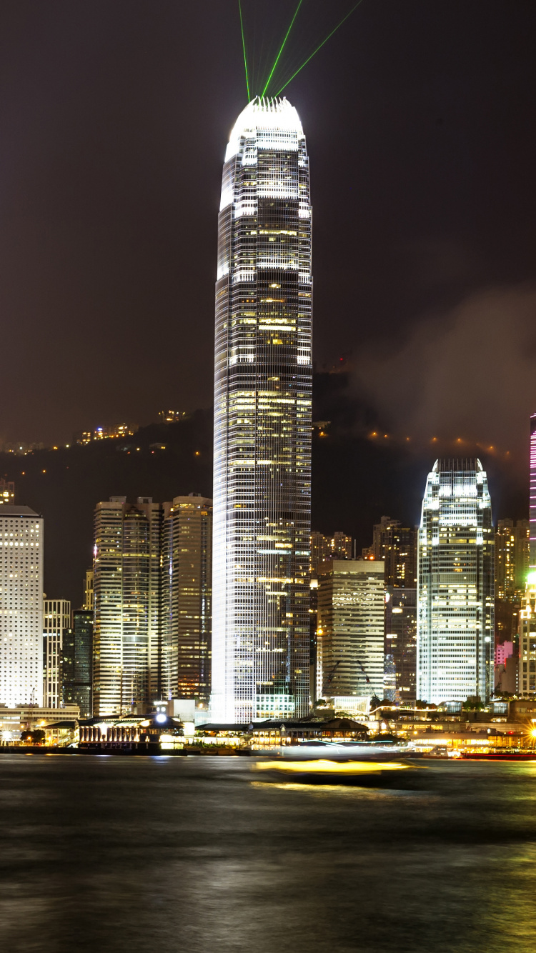 City Skyline During Night Time. Wallpaper in 750x1334 Resolution