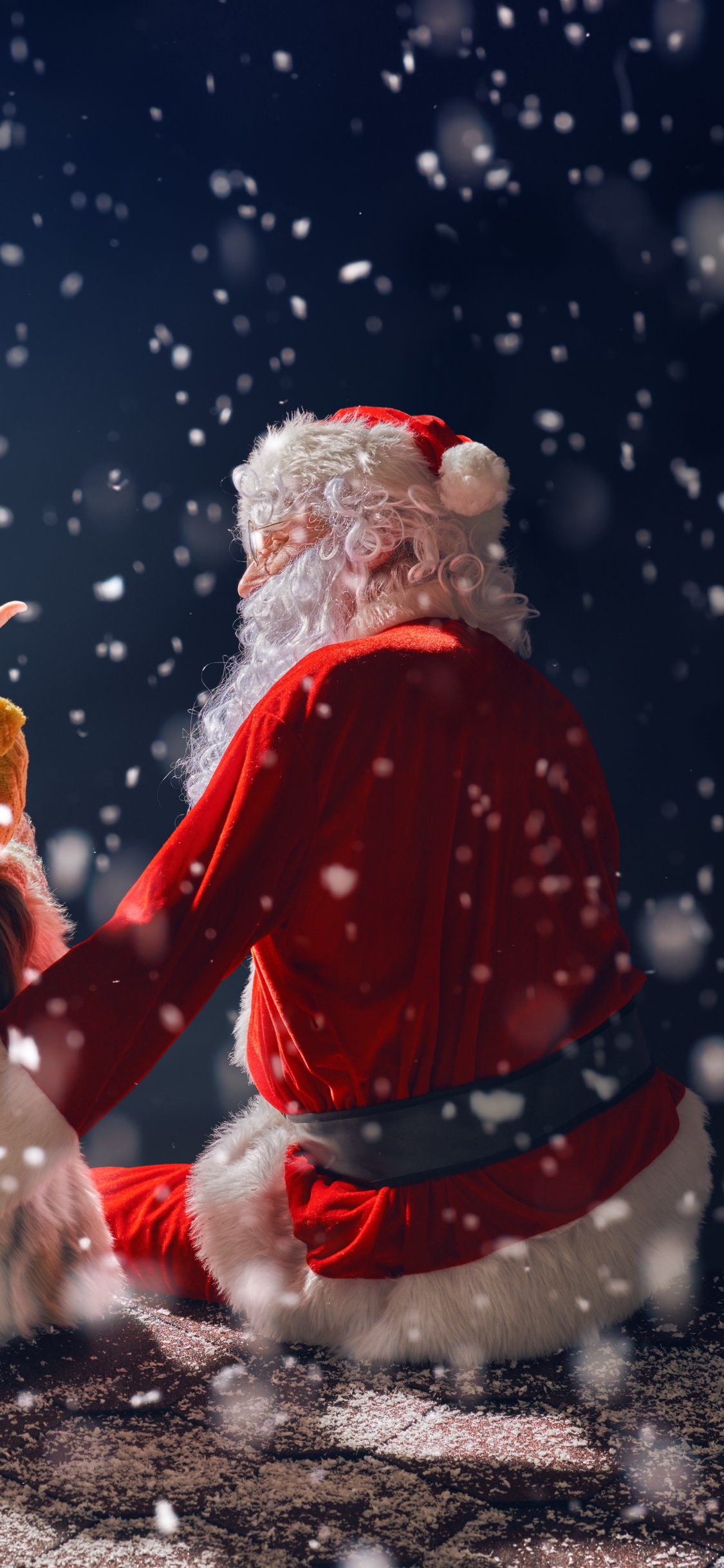 Santa Claus, El Día De Navidad, Ded Moroz, Navidad, Nieve. Wallpaper in 1125x2436 Resolution