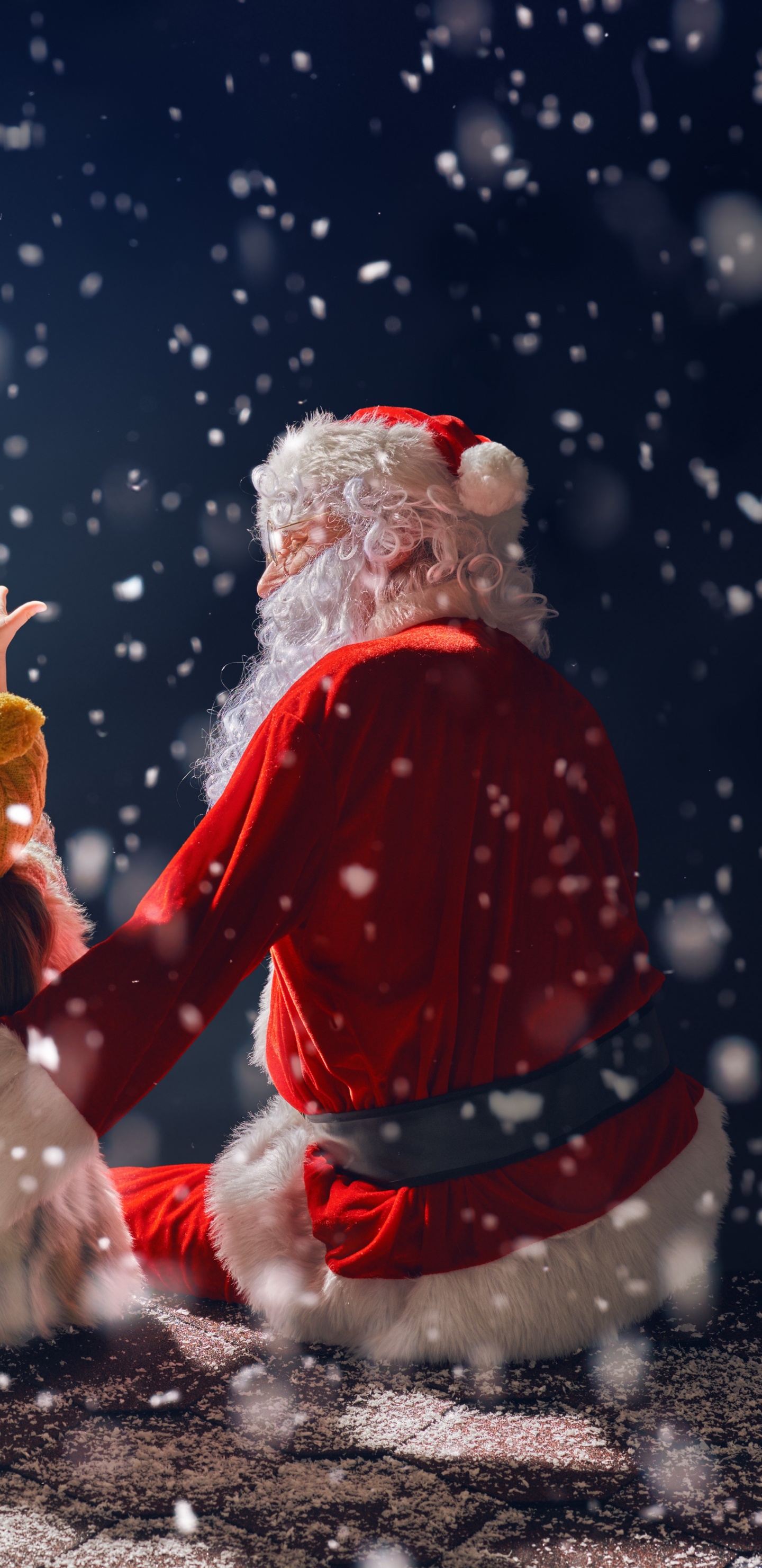 Santa Claus, Le Jour De Noël, Ded Moroz, Neige, Hiver. Wallpaper in 1440x2960 Resolution