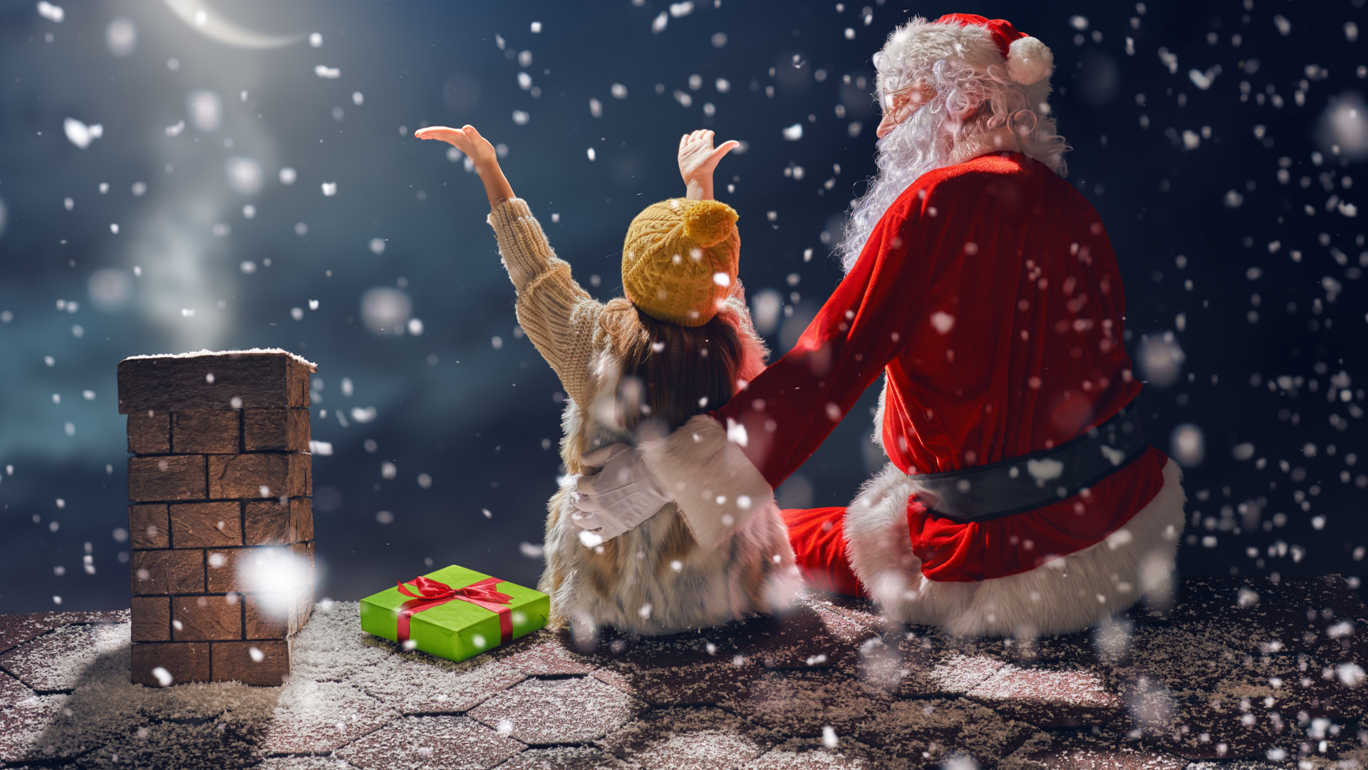 Santa Claus, Le Jour De Noël, Ded Moroz, Neige, Hiver. Wallpaper in 1920x1080 Resolution