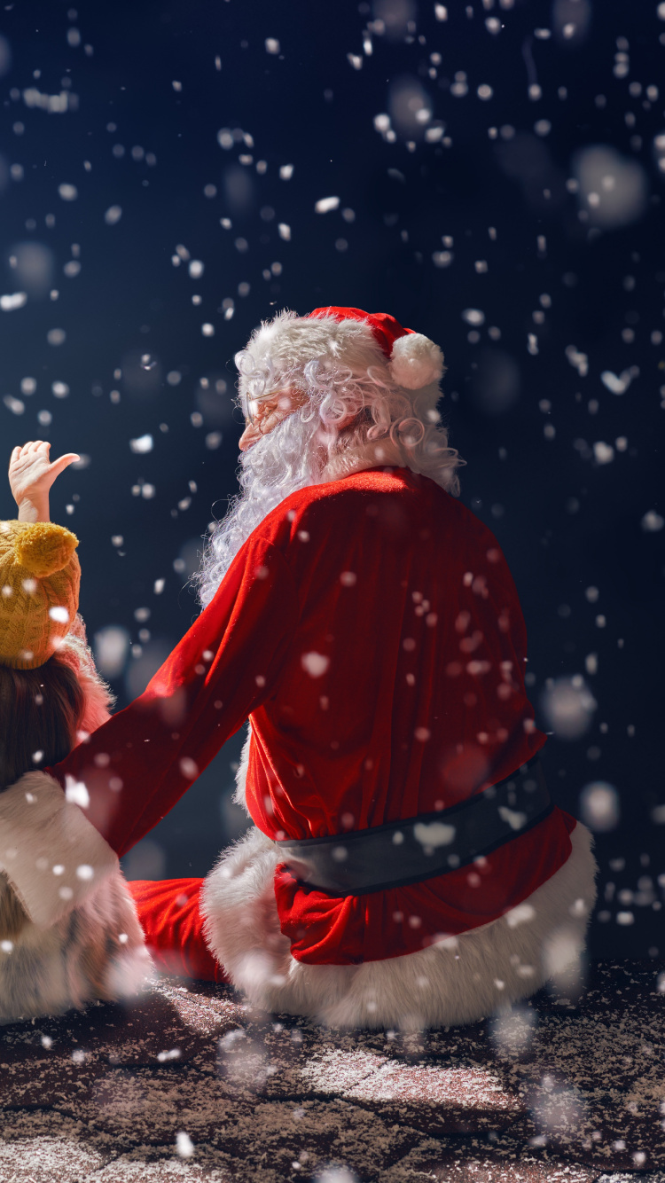 Santa Claus, Le Jour De Noël, Ded Moroz, Neige, Hiver. Wallpaper in 750x1334 Resolution