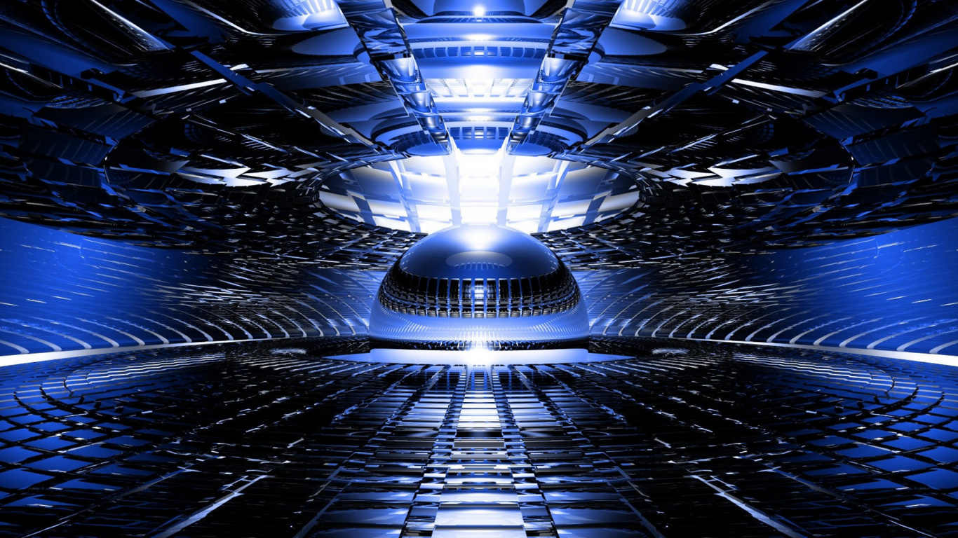 Tunnel Noir et Blanc Avec Des Lumières. Wallpaper in 1366x768 Resolution