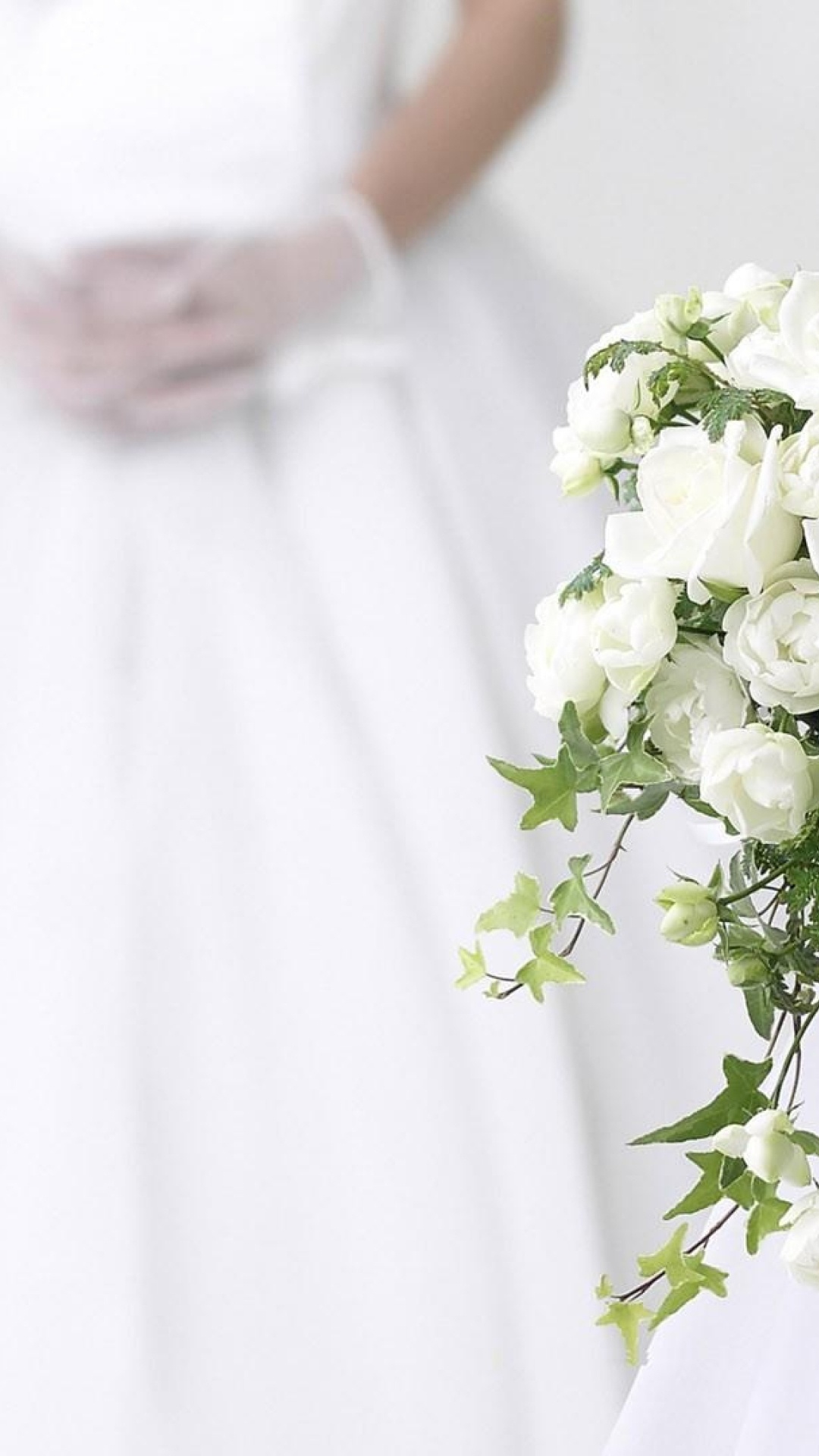 Robe de Mariée, Bouquet de Fleurs, Bouquet, White, Vêtement. Wallpaper in 1080x1920 Resolution
