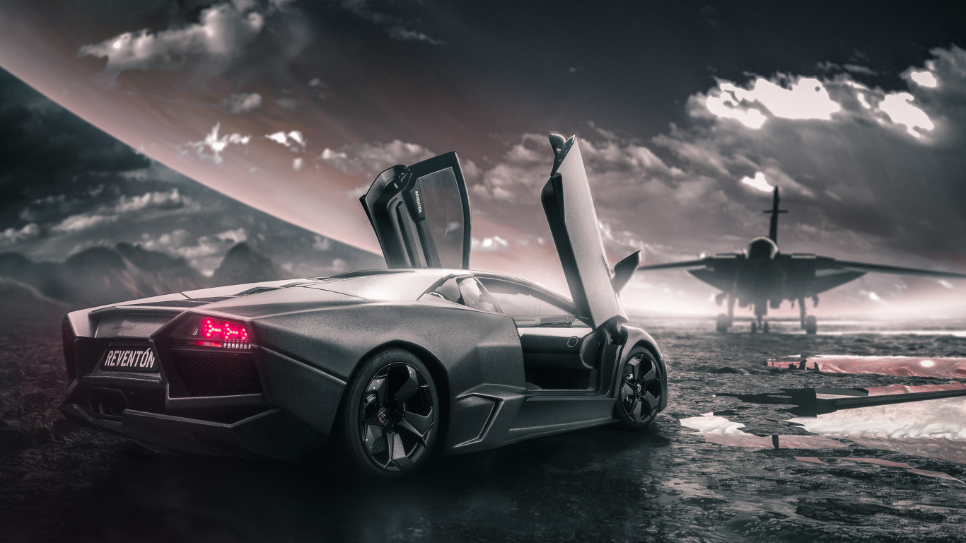 Porsche 911 Blanche Sur Surface Noire. Wallpaper in 1366x768 Resolution