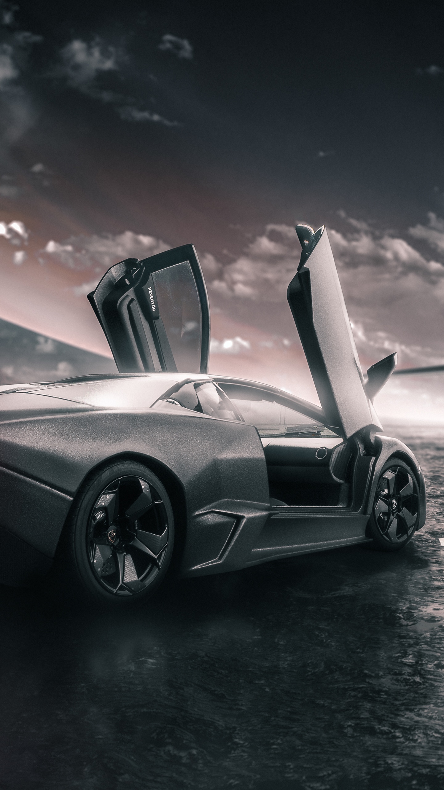 Porsche 911 Blanche Sur Surface Noire. Wallpaper in 1440x2560 Resolution