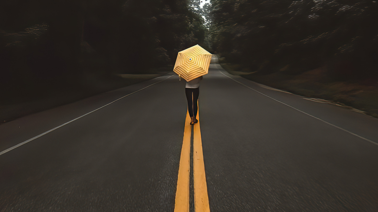 Fahrbahn, Asphalt, Baum, Naturlandschaft, Holz. Wallpaper in 1280x720 Resolution