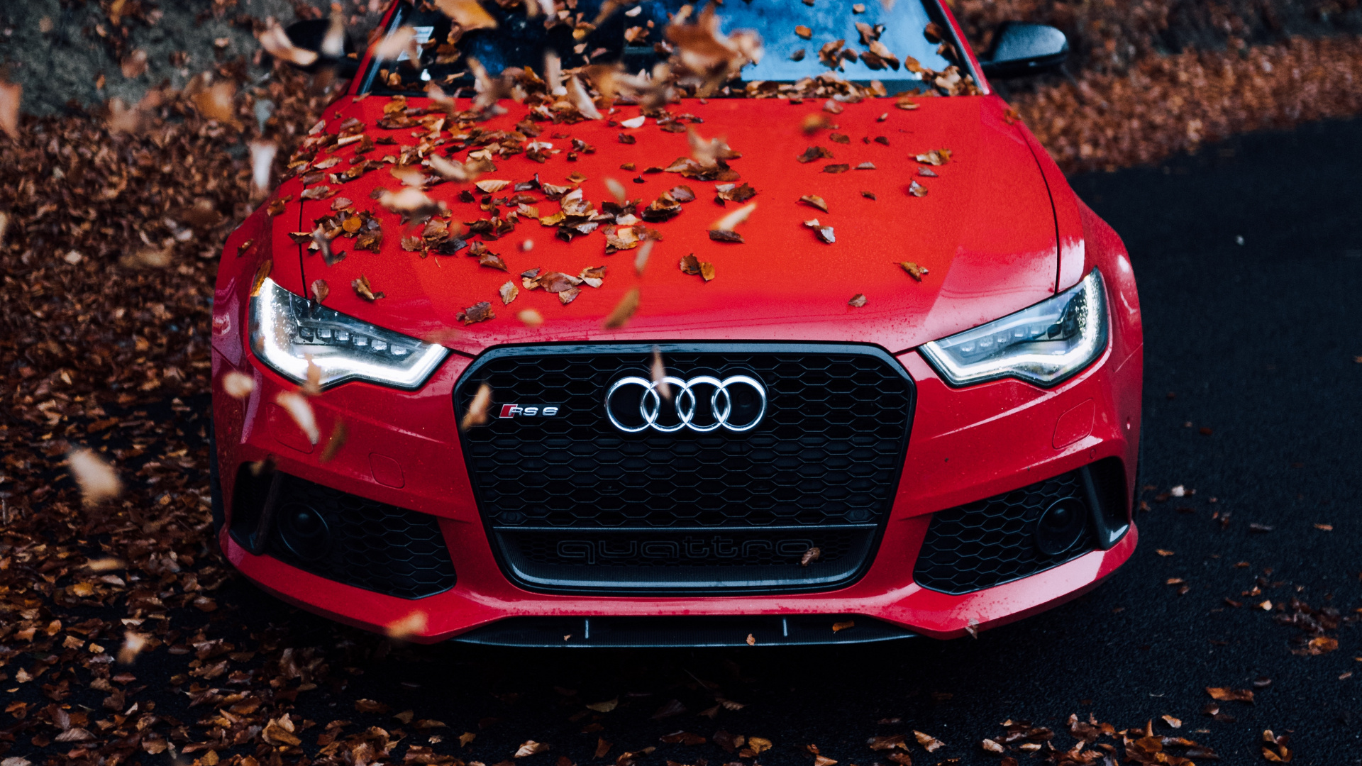 Red Audi a 4 on Brown Soil. Wallpaper in 1920x1080 Resolution