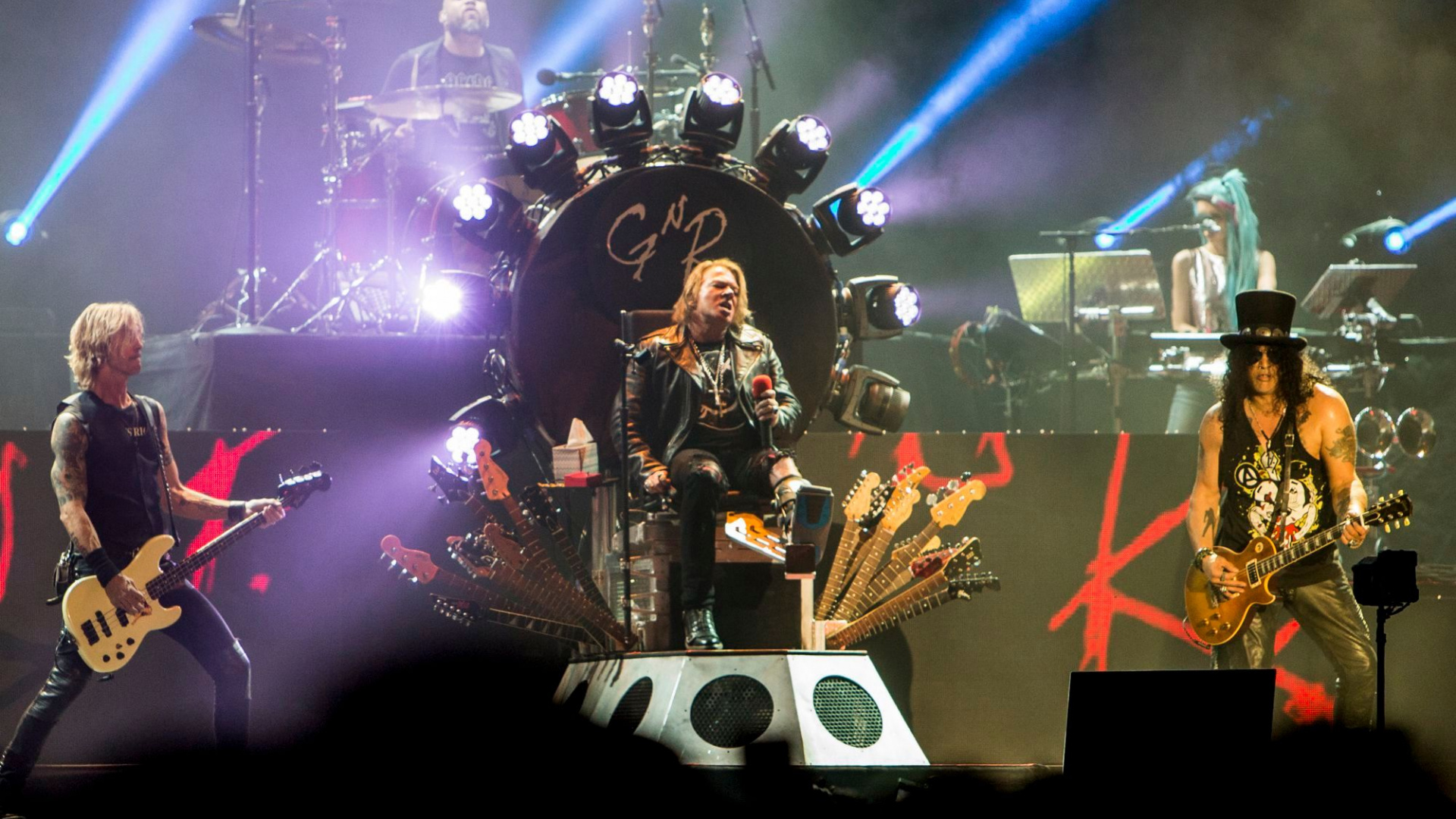 Rock Concert, Guns N Roses, Guitar, Musician, Musical Ensemble. Wallpaper in 1920x1080 Resolution