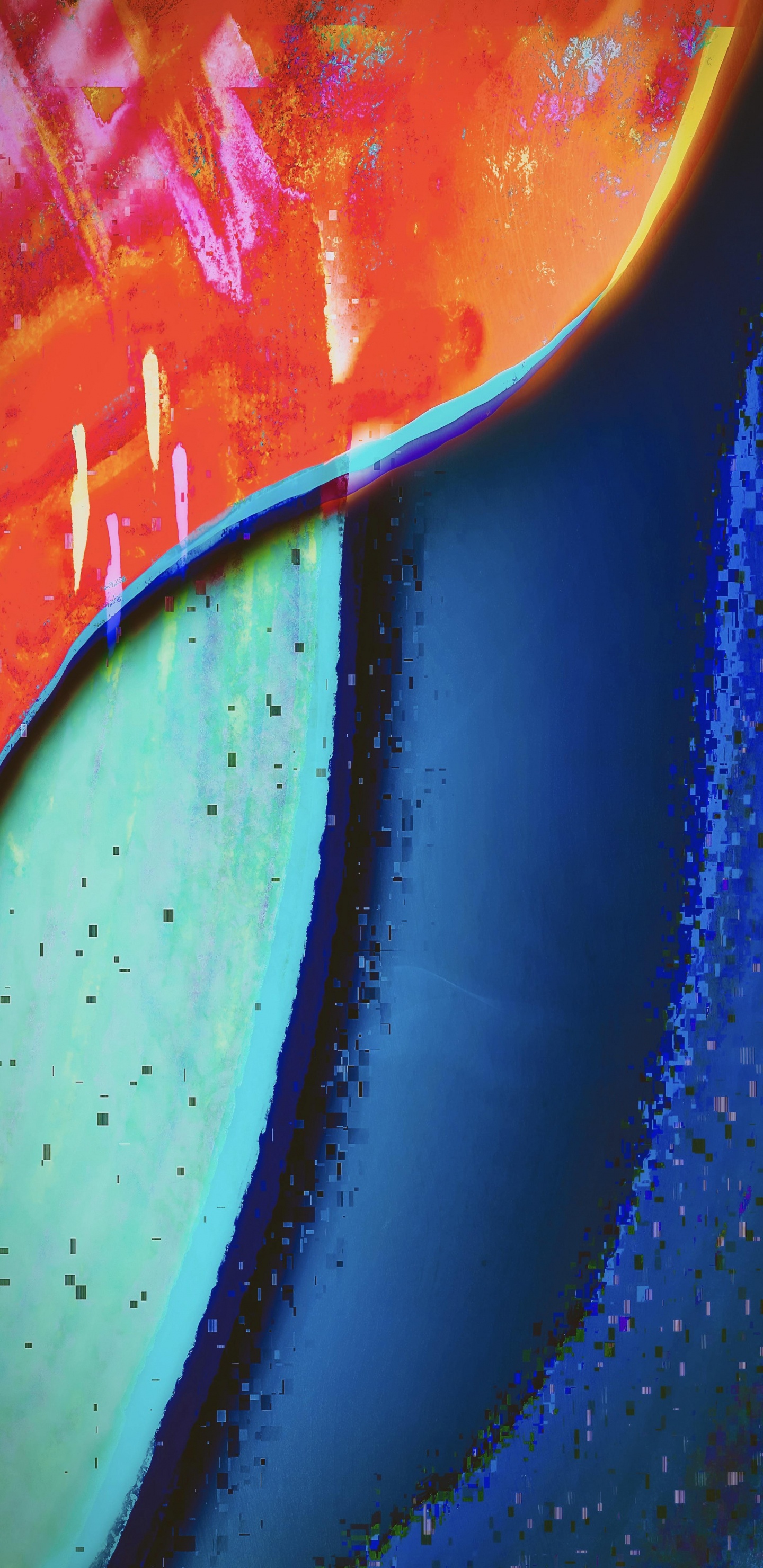 丙烯酸涂料, 现代艺术, 液体, 车灯, 矩形 壁纸 1440x2960 允许