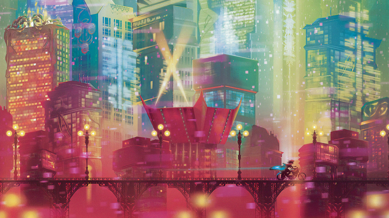 Menschen, Die Nachts Auf Der Straße in Der Nähe Von Hochhäusern Gehen. Wallpaper in 1280x720 Resolution