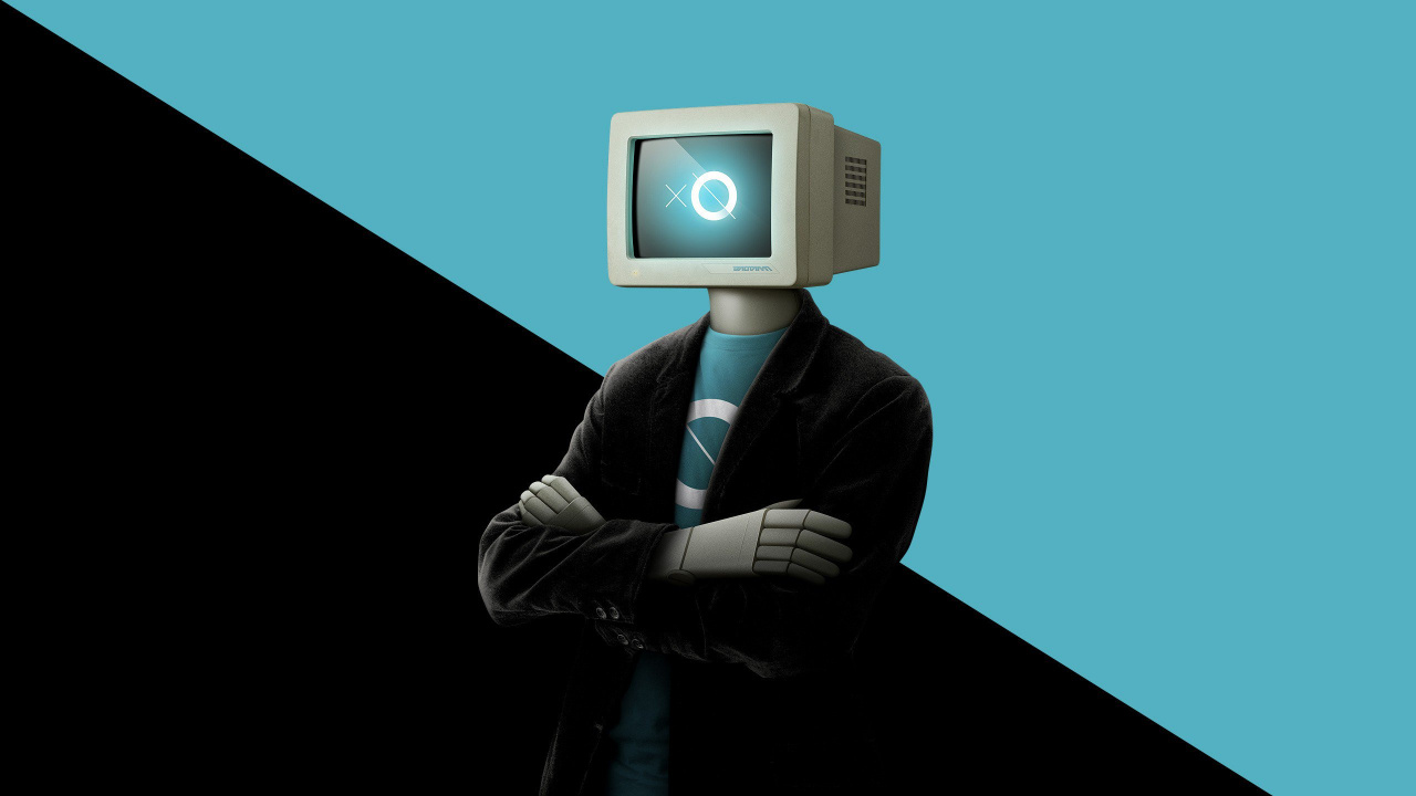 Jouet Robot Blanc et Bleu. Wallpaper in 1280x720 Resolution