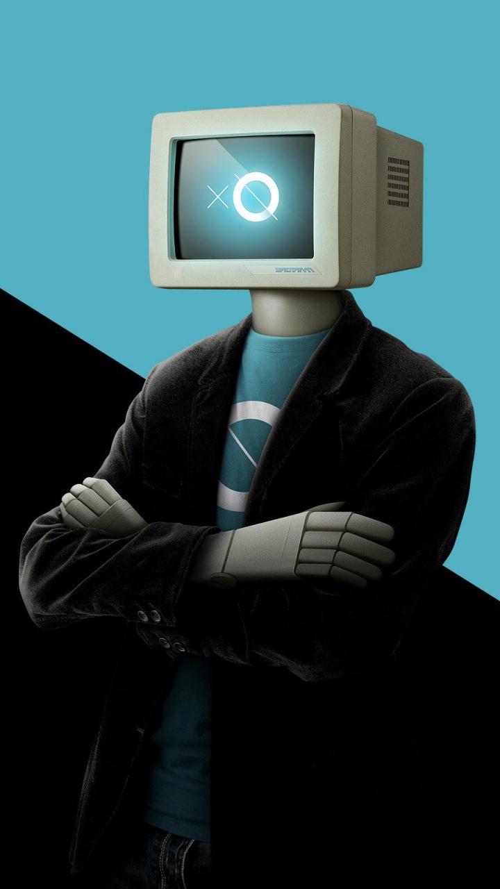 Jouet Robot Blanc et Bleu. Wallpaper in 720x1280 Resolution