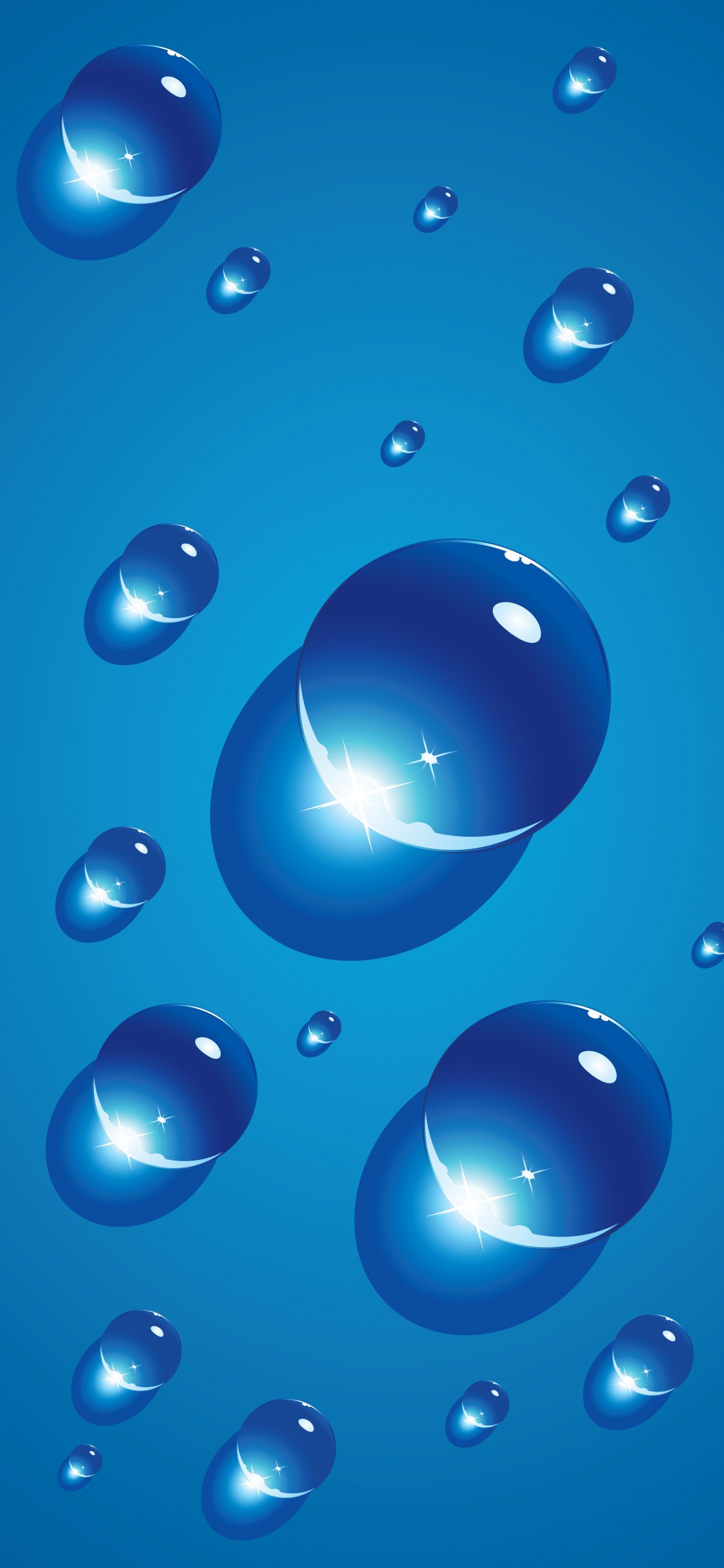 Cool Blue IPhone Wallpaper With Water Droplets. Wallpaper in 1125x2436 Resolution