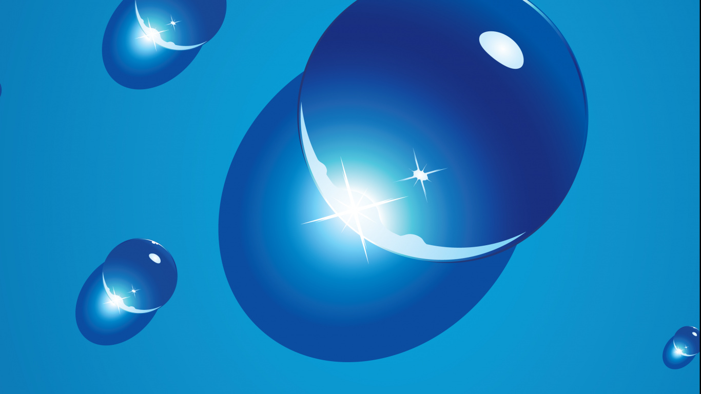 Cool Blue IPhone Wallpaper With Water Droplets. Wallpaper in 1366x768 Resolution