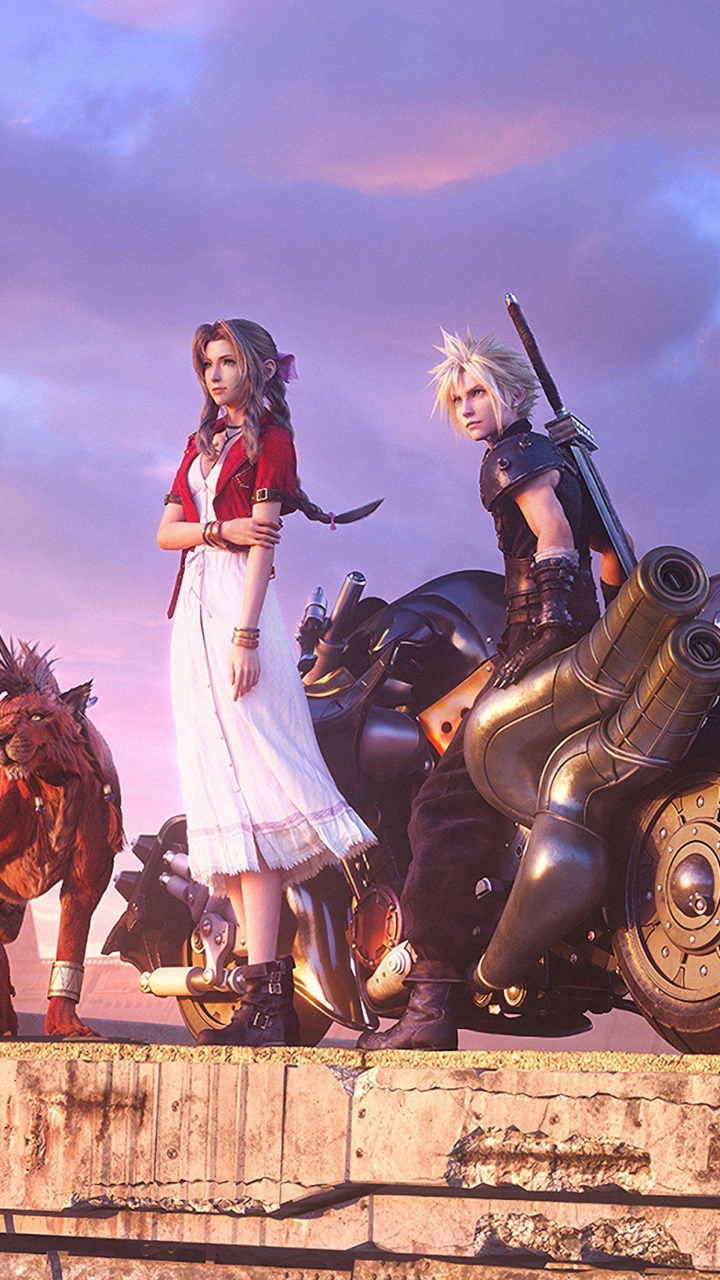 Nuage et Aerith Clerith, Final Fantasy VII Remake, Aerith Gainsborough, Cloud Strife, Tifa Lockhart. Wallpaper in 720x1280 Resolution