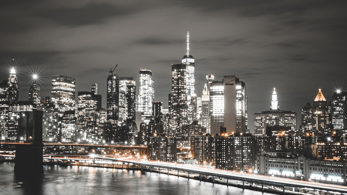 New York, Revêtements Muraux York, Android, Eau, Gratte-ciel. Wallpaper in 1366x768 Resolution