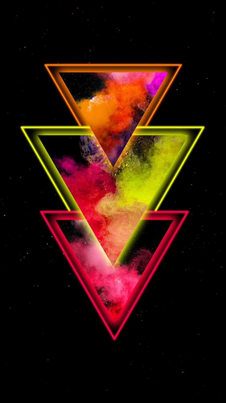 Triangulo, Rectángulo, Líquido, Arte, Magenta. Wallpaper in 750x1334 Resolution