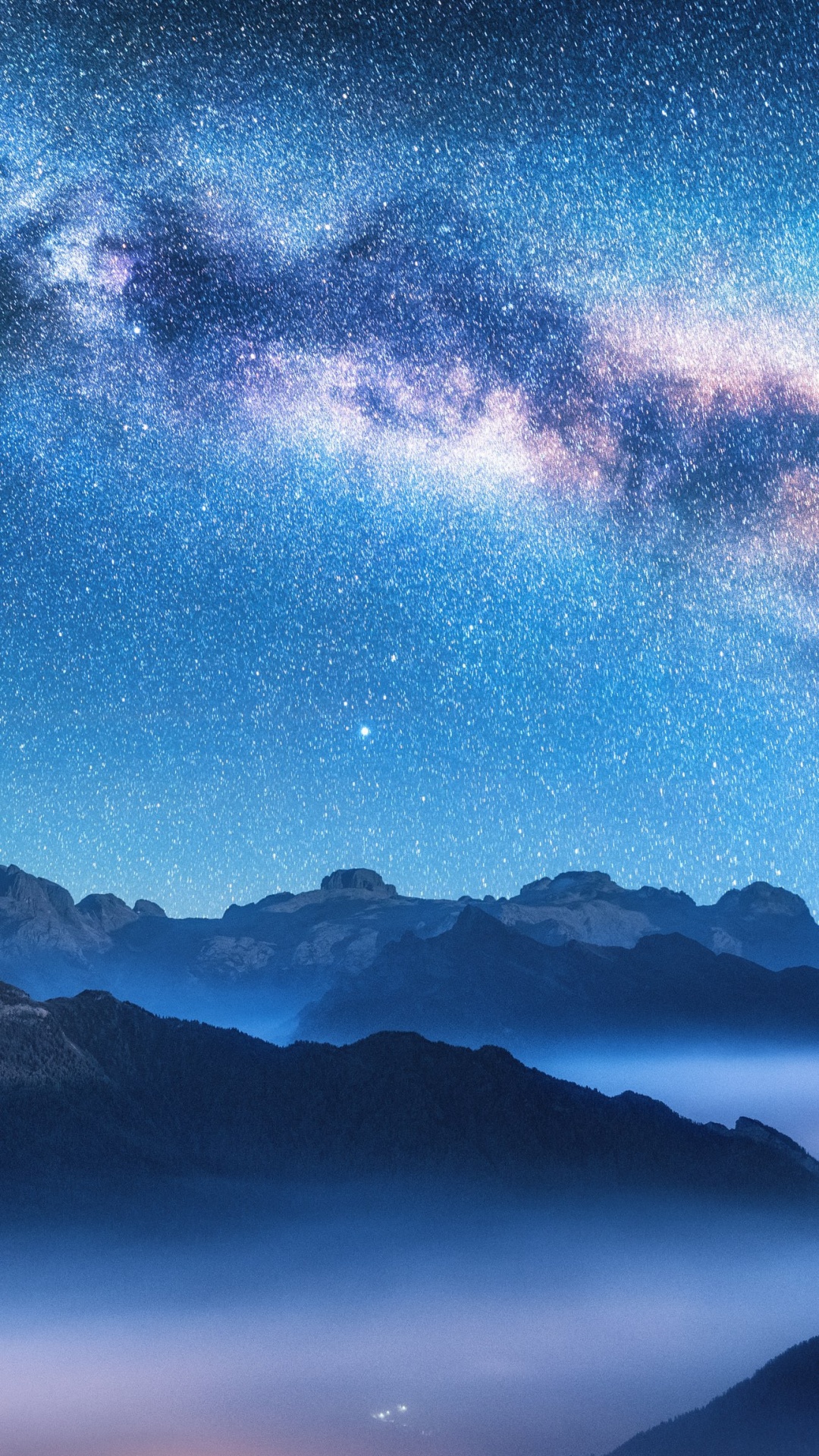 Mountain Night Fog, Earth, Mountain, Nature, Cloud. Wallpaper in 1080x1920 Resolution