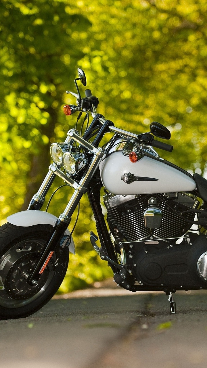 Schwarzes Cruiser-Motorrad, Das Tagsüber Auf Grauer Betonstraße Geparkt Ist. Wallpaper in 720x1280 Resolution