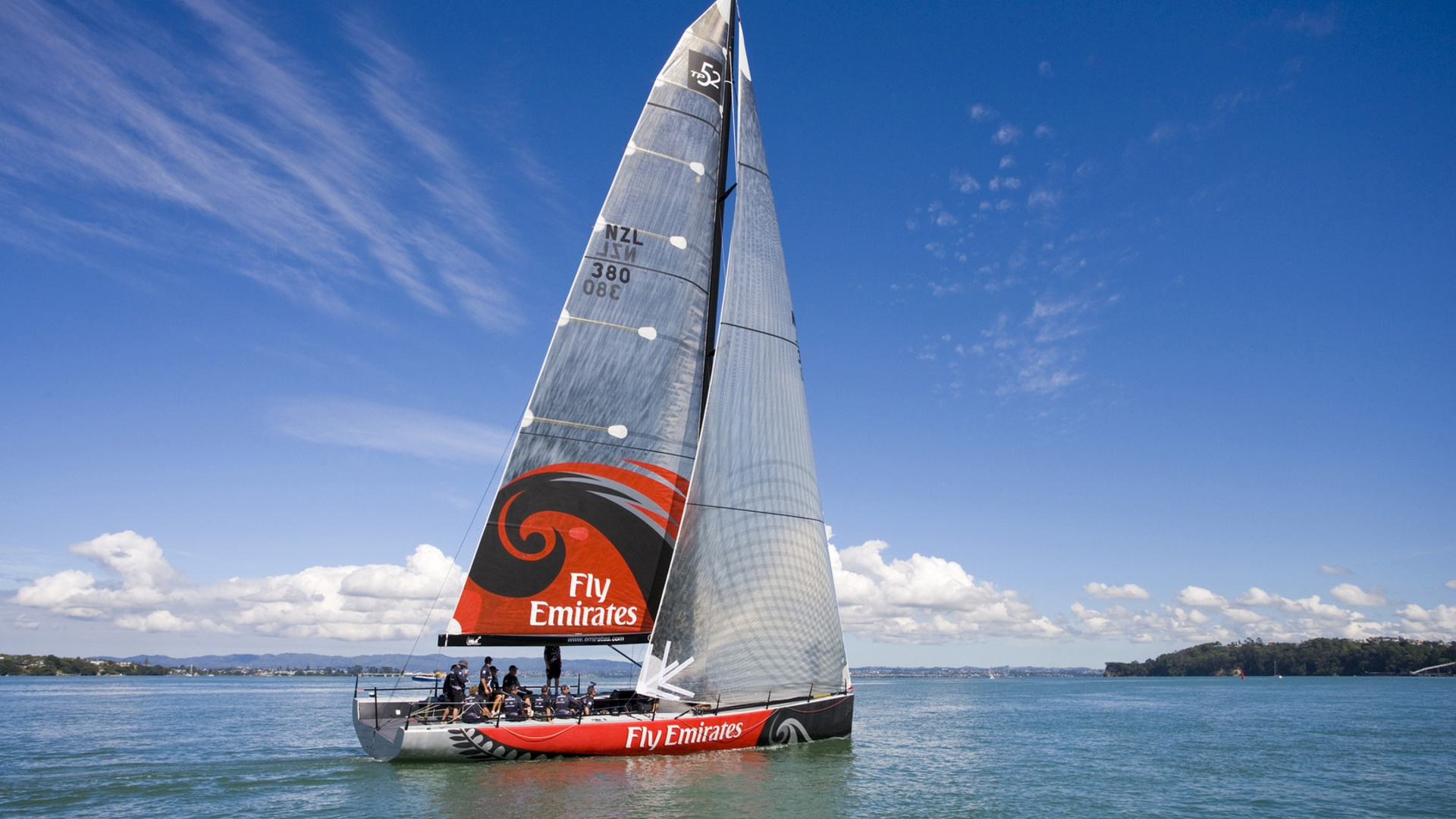 White and Red Sail Boat on Sea Under Blue Sky During Daytime. Wallpaper in 1920x1080 Resolution