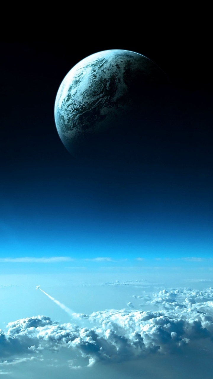 Lune Sur Des Nuages Blancs Pendant la Nuit. Wallpaper in 720x1280 Resolution