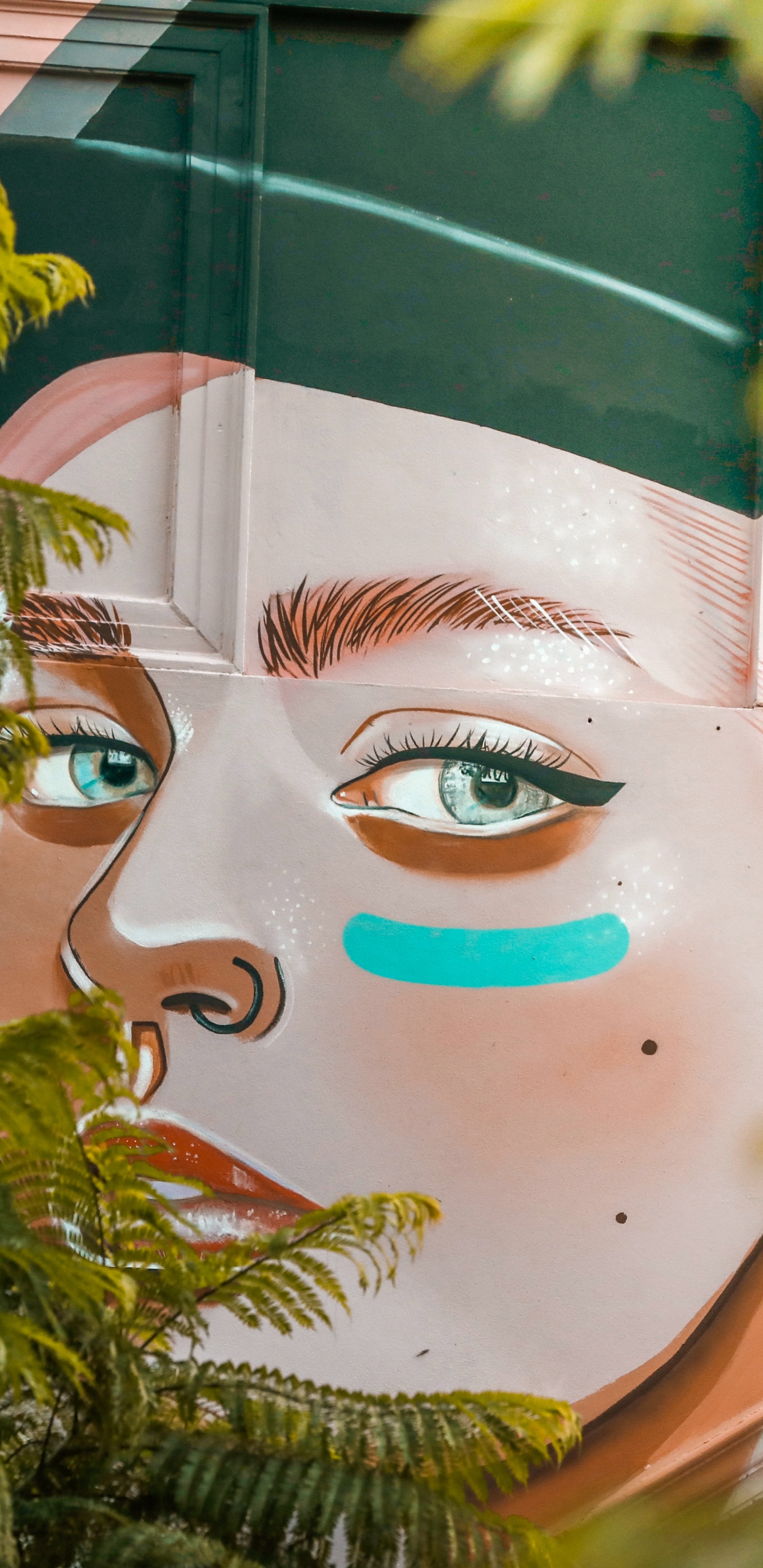 Woman With Green Eyes Painting. Wallpaper in 1440x2960 Resolution