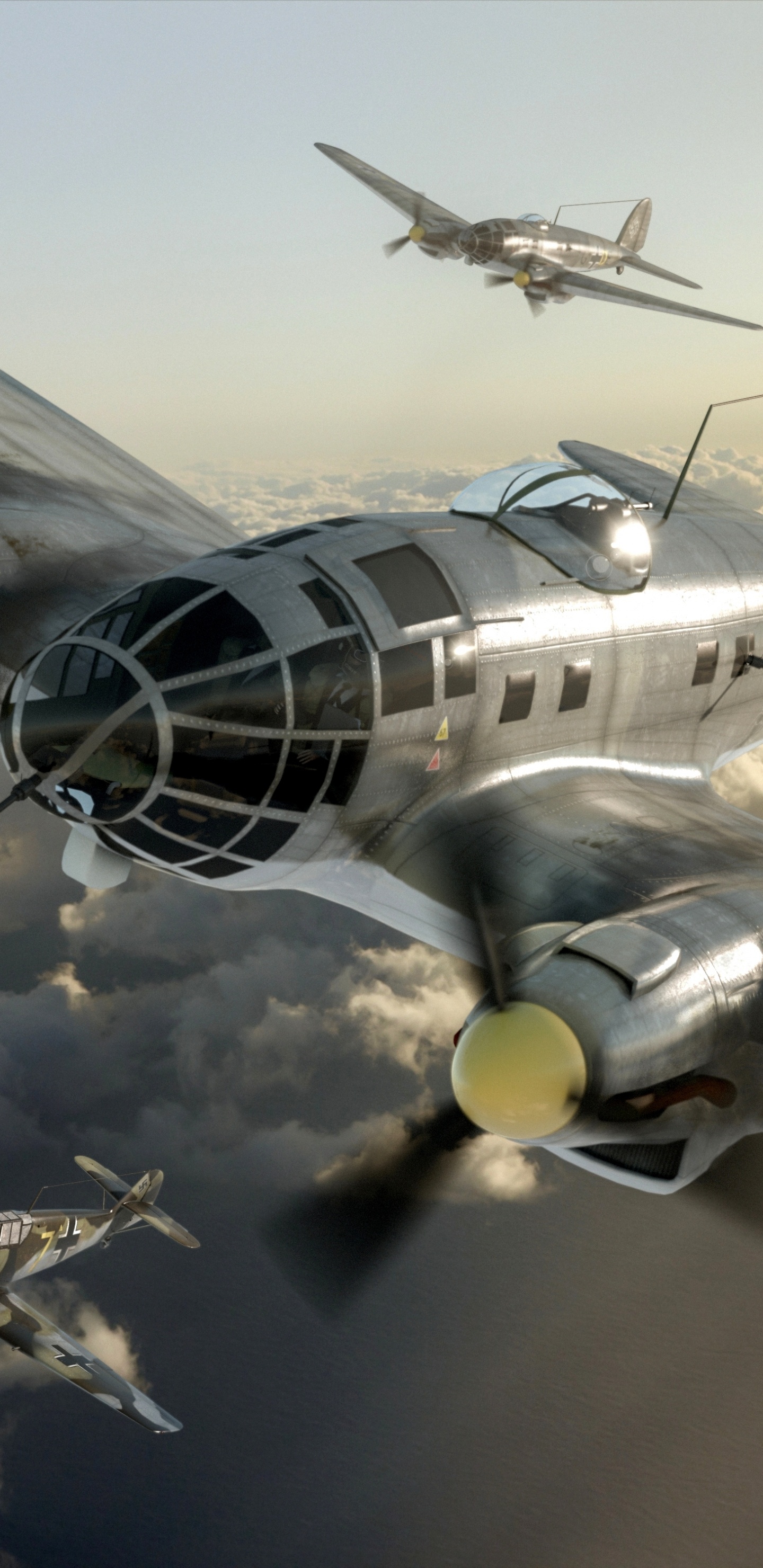 梅塞施米特bf109, 梅塞施米特, 第二次世界大战, 航空, 螺旋桨 壁纸 1440x2960 允许