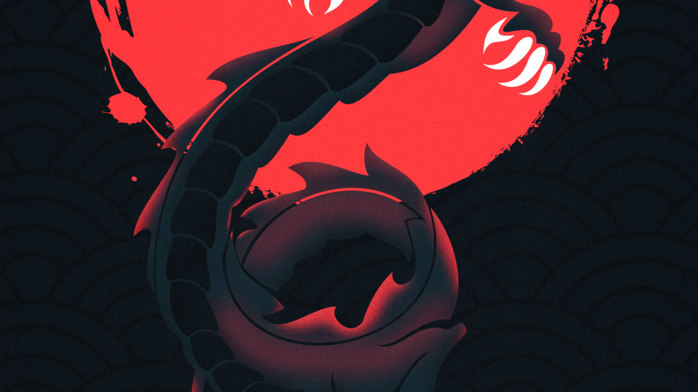 Hydra Dragon, Dragon, Digital Art, Art, Abstract Art. Wallpaper in 1366x768 Resolution