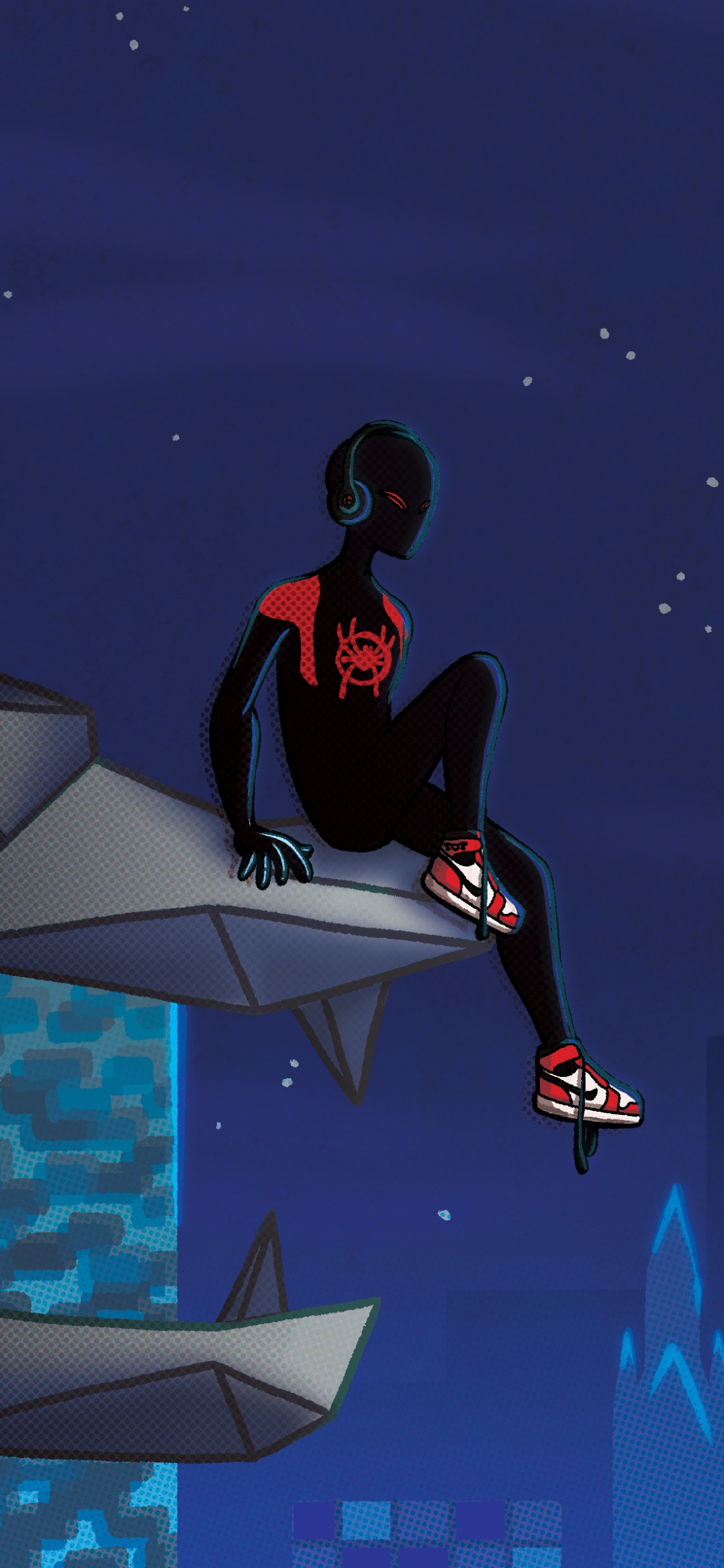 Frau in Schwarzem Langarmshirt Und Schwarzer Hose Sitzt Auf Weißem Surfbrett. Wallpaper in 1125x2436 Resolution