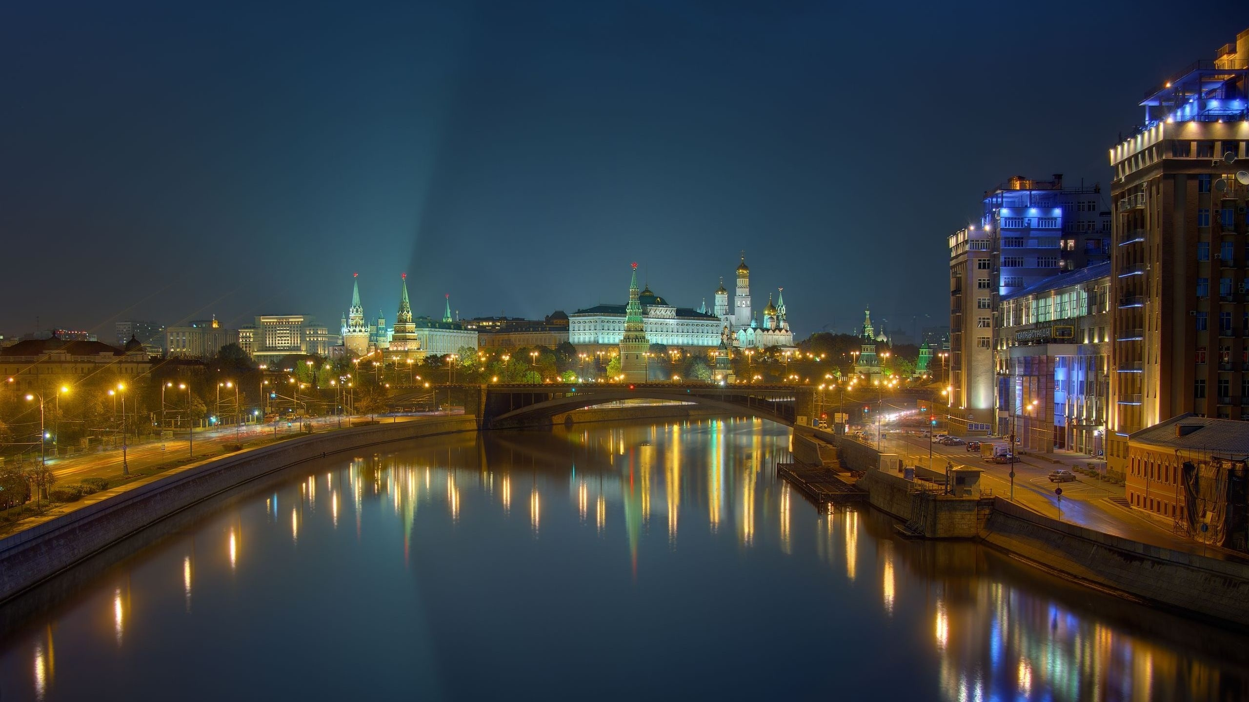 City Skyline During Night Time. Wallpaper in 2560x1440 Resolution