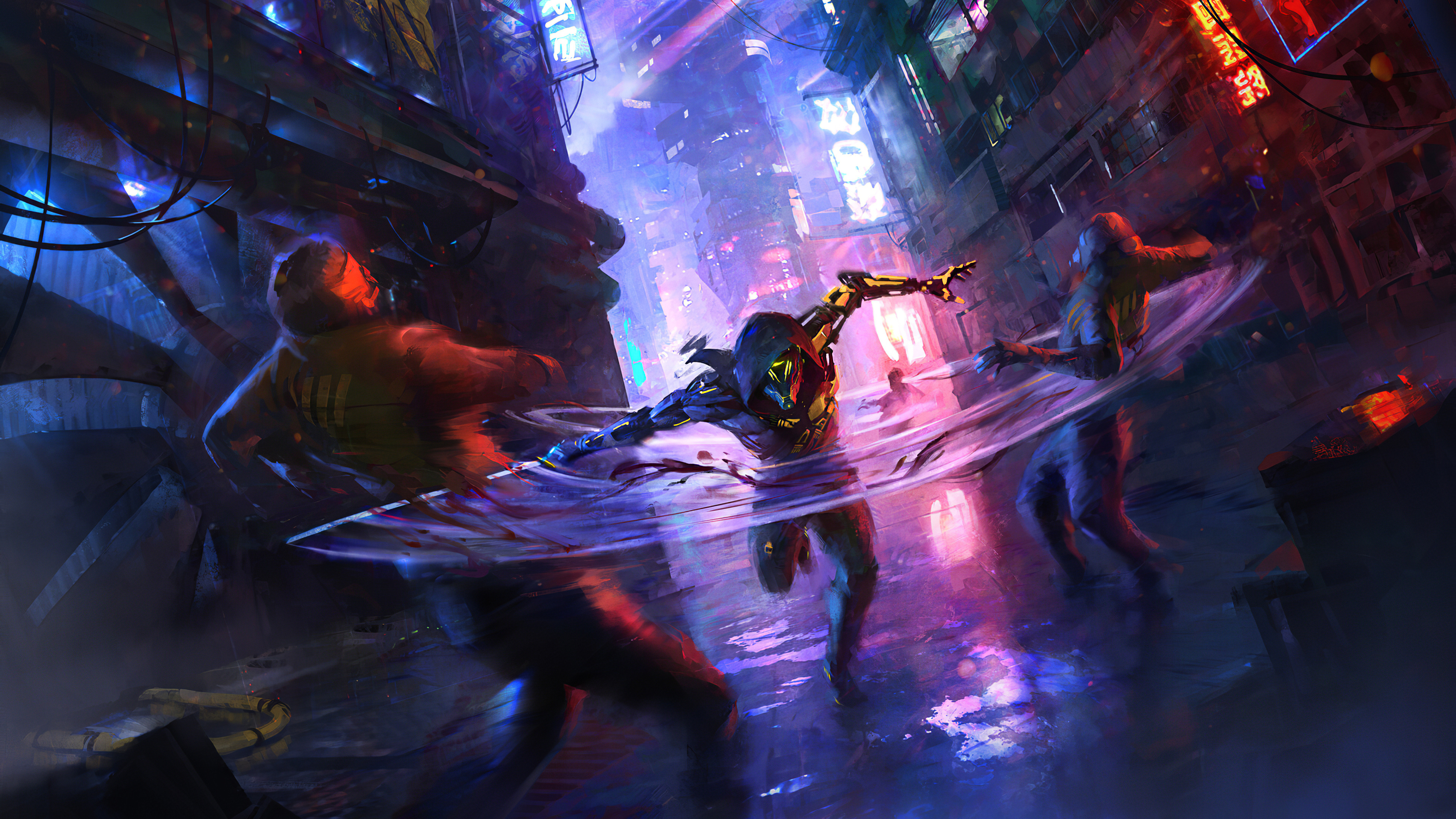 Ghostrunner, Actionspiel, Xbox Serie x Und Serie s, Plattformspiel, Purpur. Wallpaper in 3840x2160 Resolution