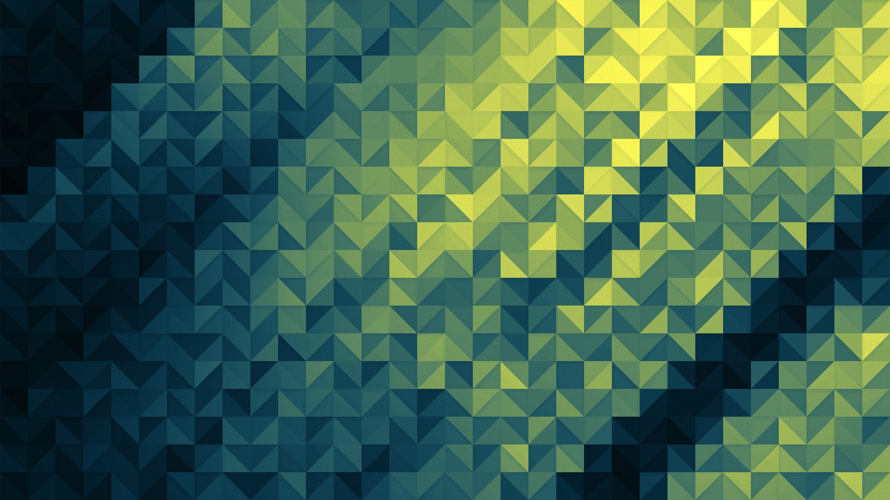 三角形, 绿色的, 黄色的, 对称, Ios 壁纸 1280x720 允许