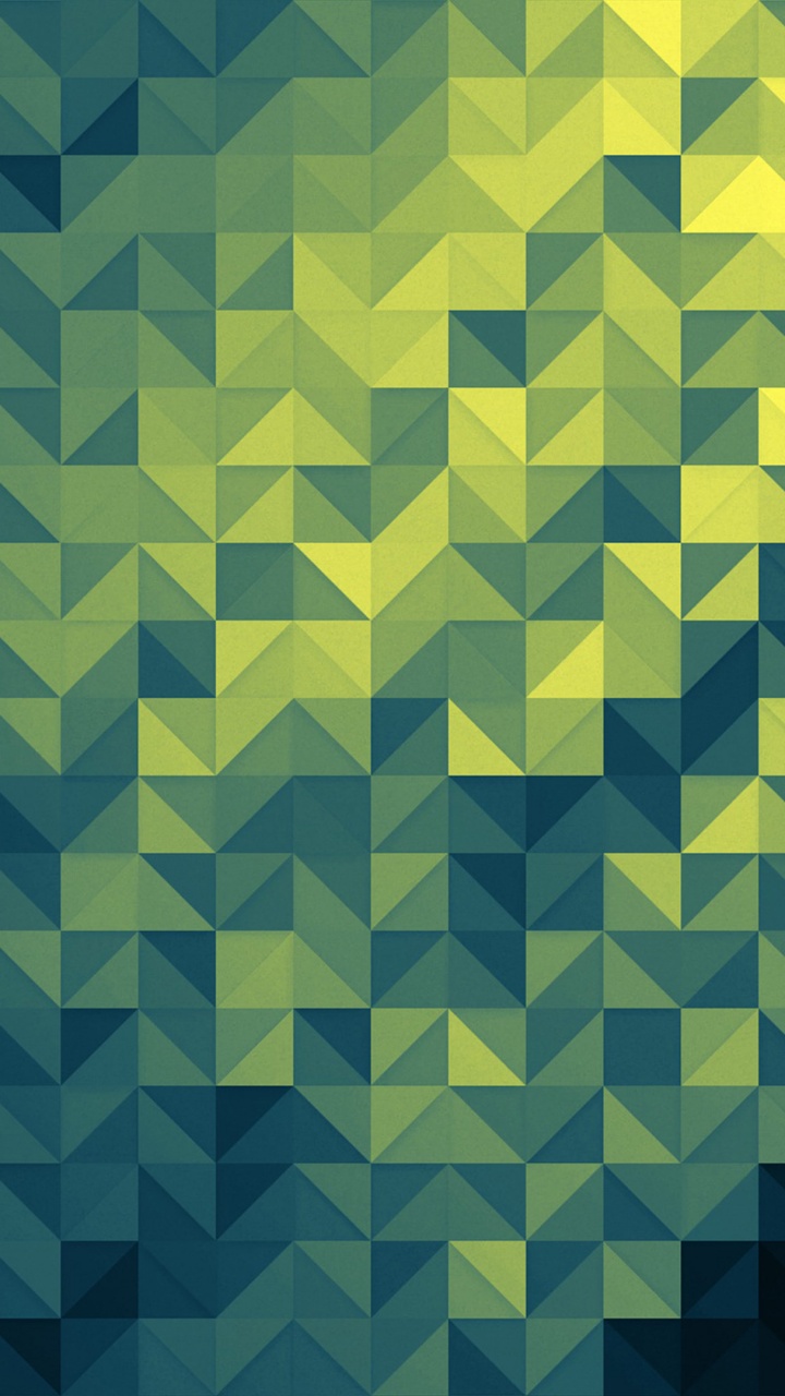 三角形, 绿色的, 黄色的, 对称, Ios 壁纸 720x1280 允许