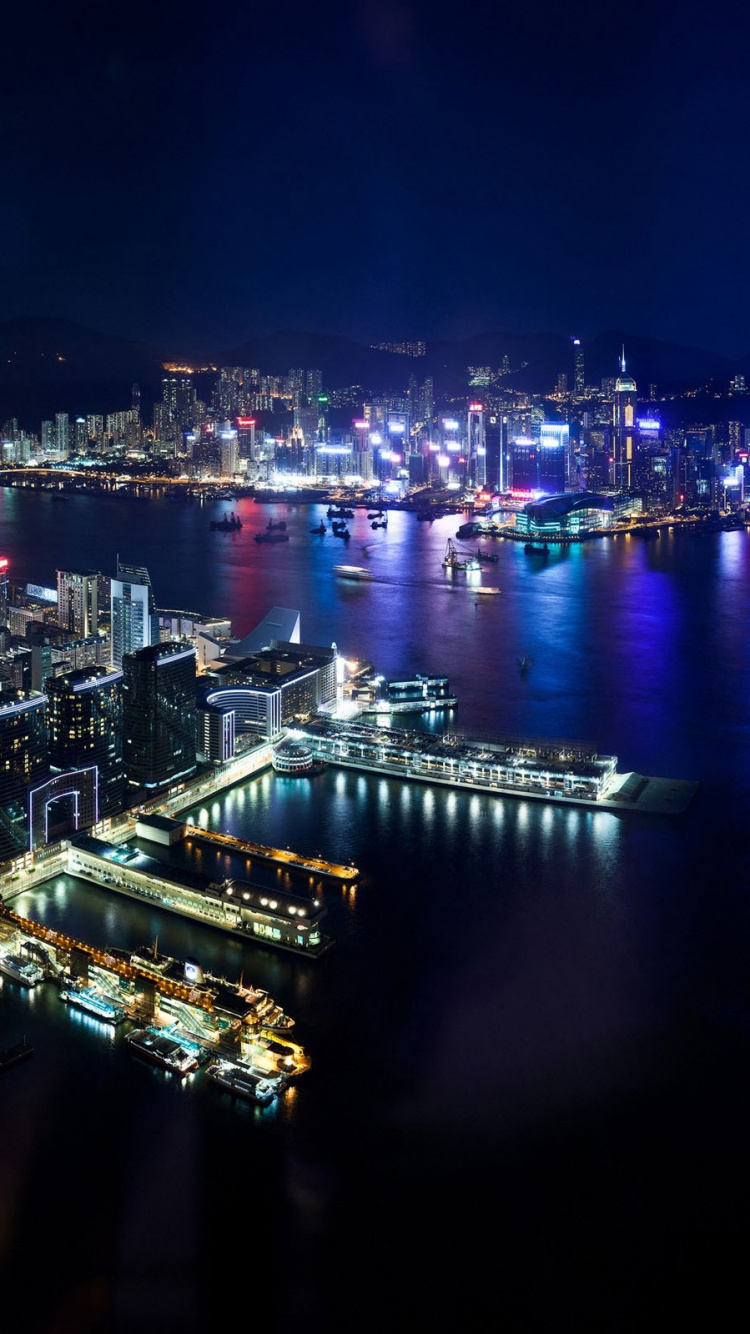 City Skyline During Night Time. Wallpaper in 750x1334 Resolution