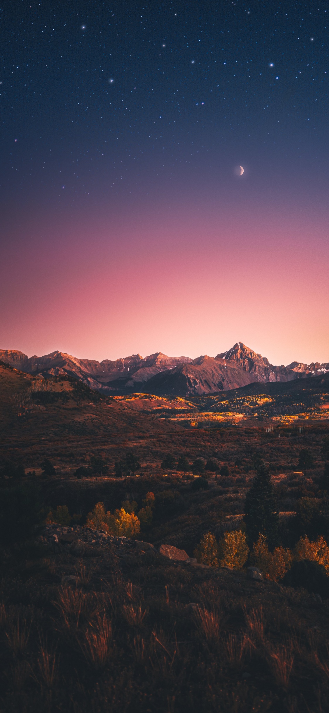 Ambiente, Ecorregión, Paisaje Natural, Afterglow, Montaña. Wallpaper in 1125x2436 Resolution