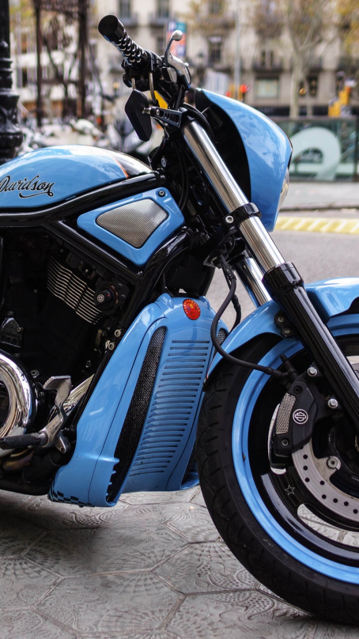Blue and Black Sports Bike Parked on The Street During Daytime. Wallpaper in 720x1280 Resolution