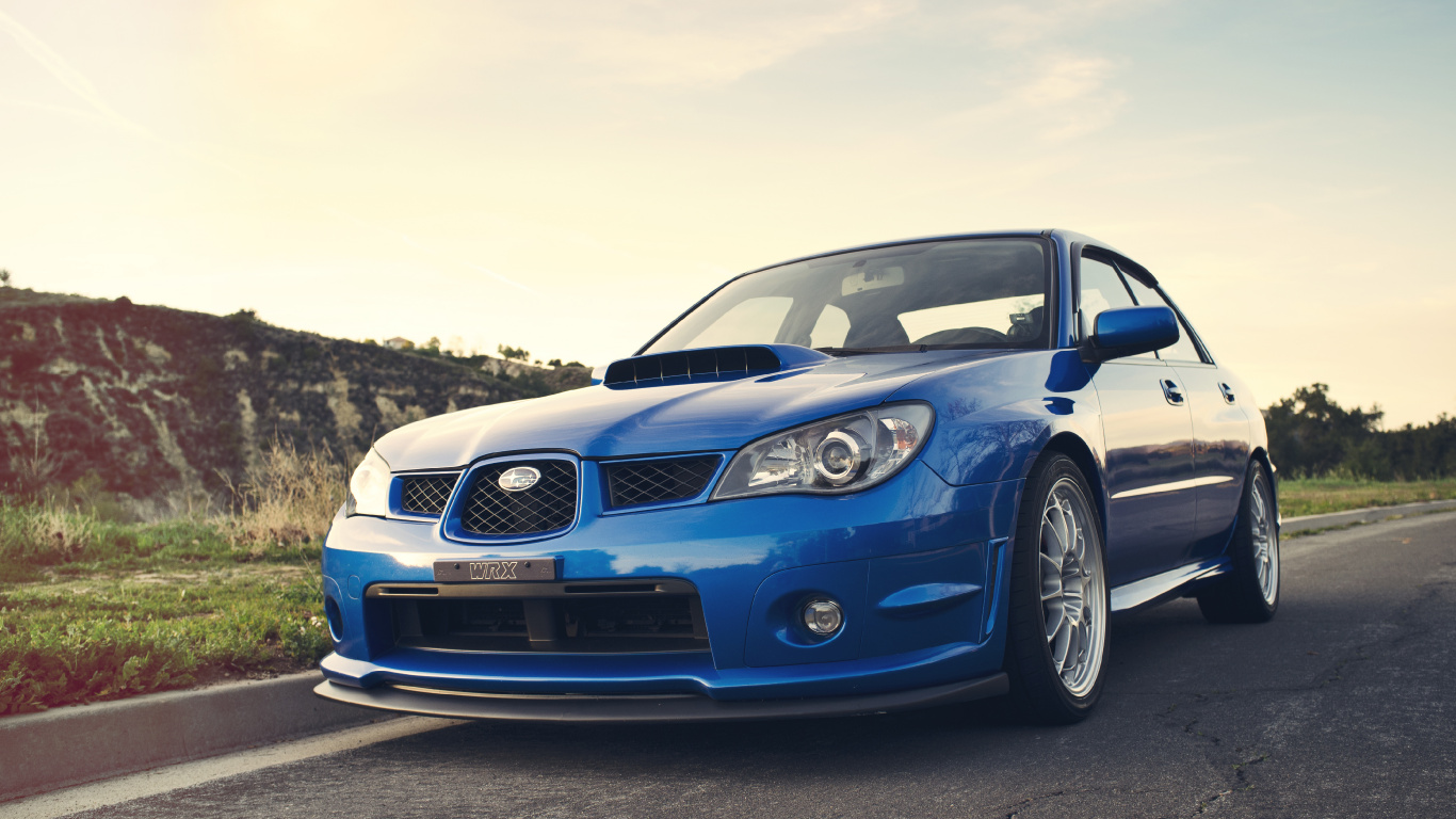 斯巴鲁, Rim, 铝合金轮毂, 保险杠, Wrx Sti 壁纸 1366x768 允许